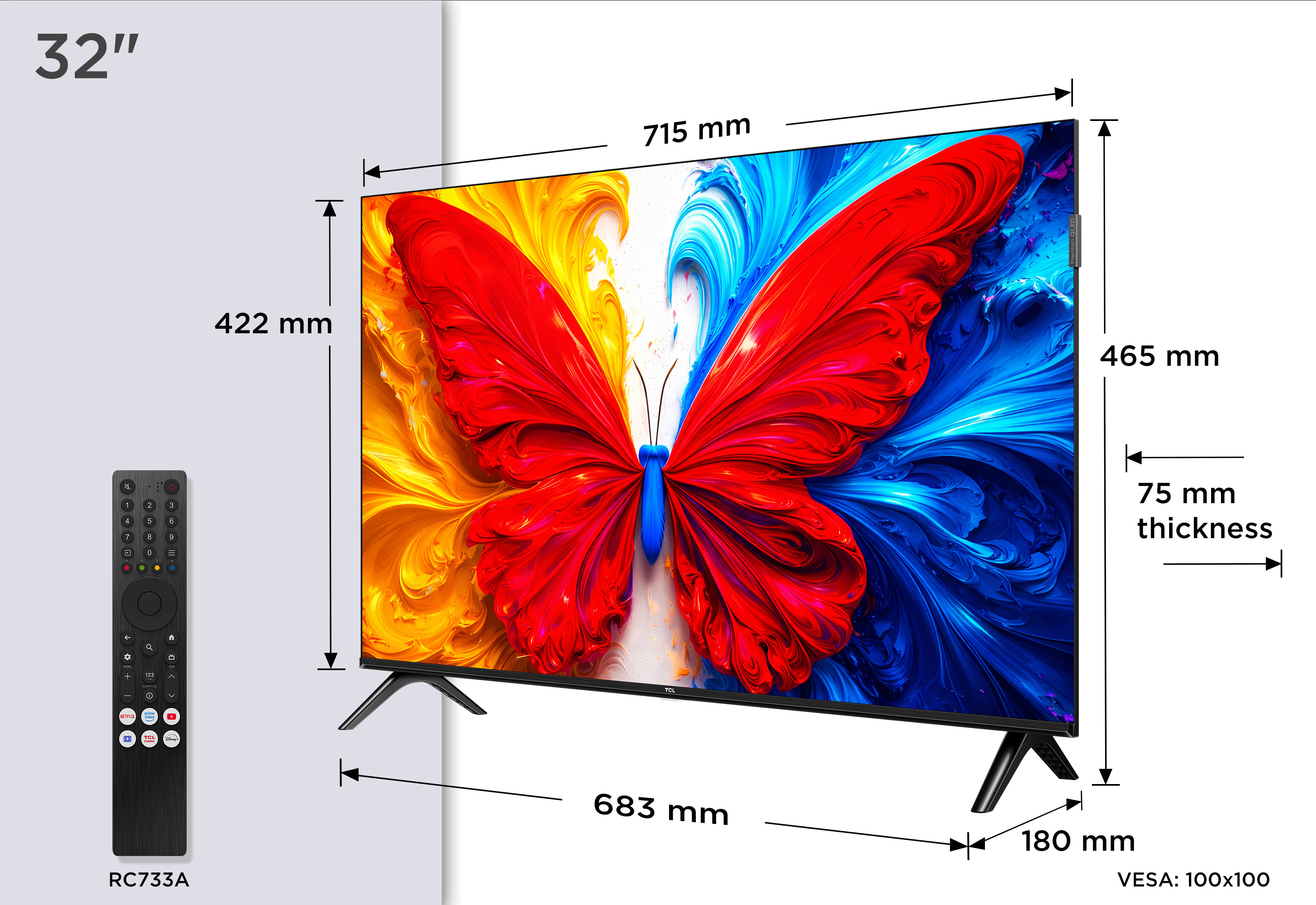 TCL S5L 32S5L TV 32 Full HD Smart Wi-Fi Black 300 cd/m2 - Flachbildschirm (TFT/LCD) - 81,3 cm