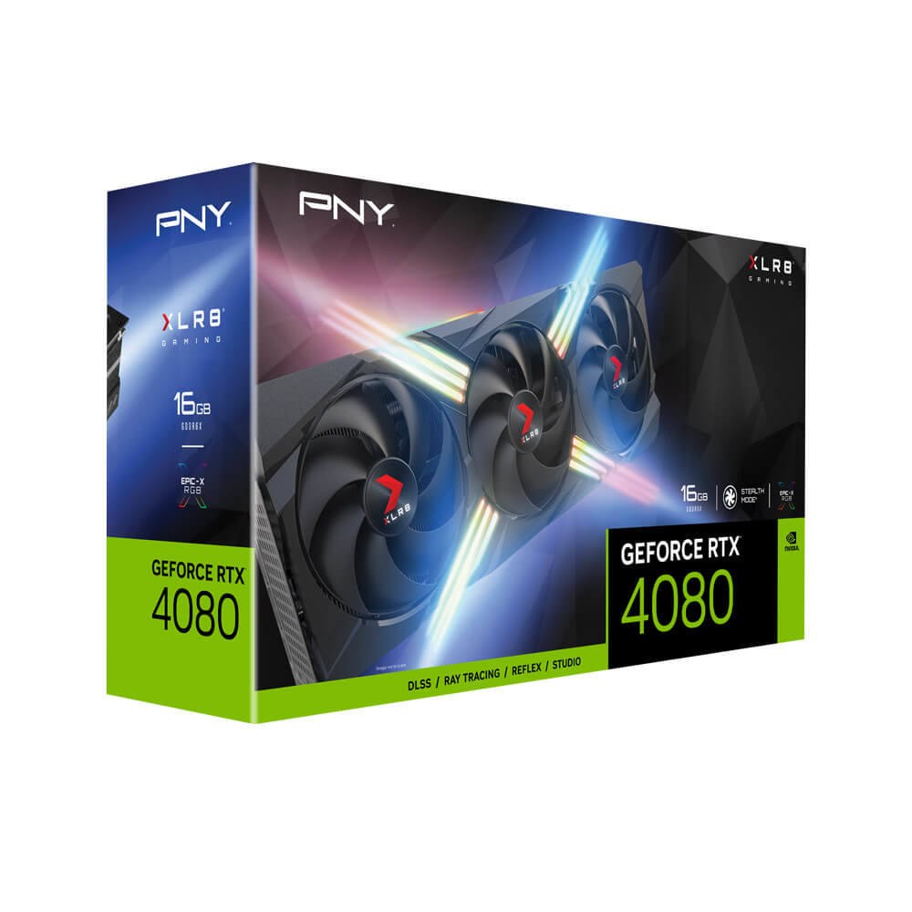 PNY XLR8 GeForce RTX 4080 16GB Gaming VERTO EPIC-X RGB Overclocked Triple Fan