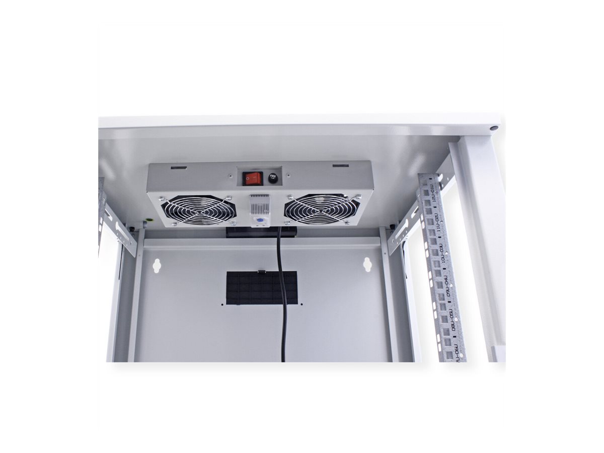 ROLINE Rack-L�fter - 2 L�fter - auf Dach montierbar, geeignet f�r Wandmontage - Hellgrau, RAL 7035 - 48.3 cm (19)