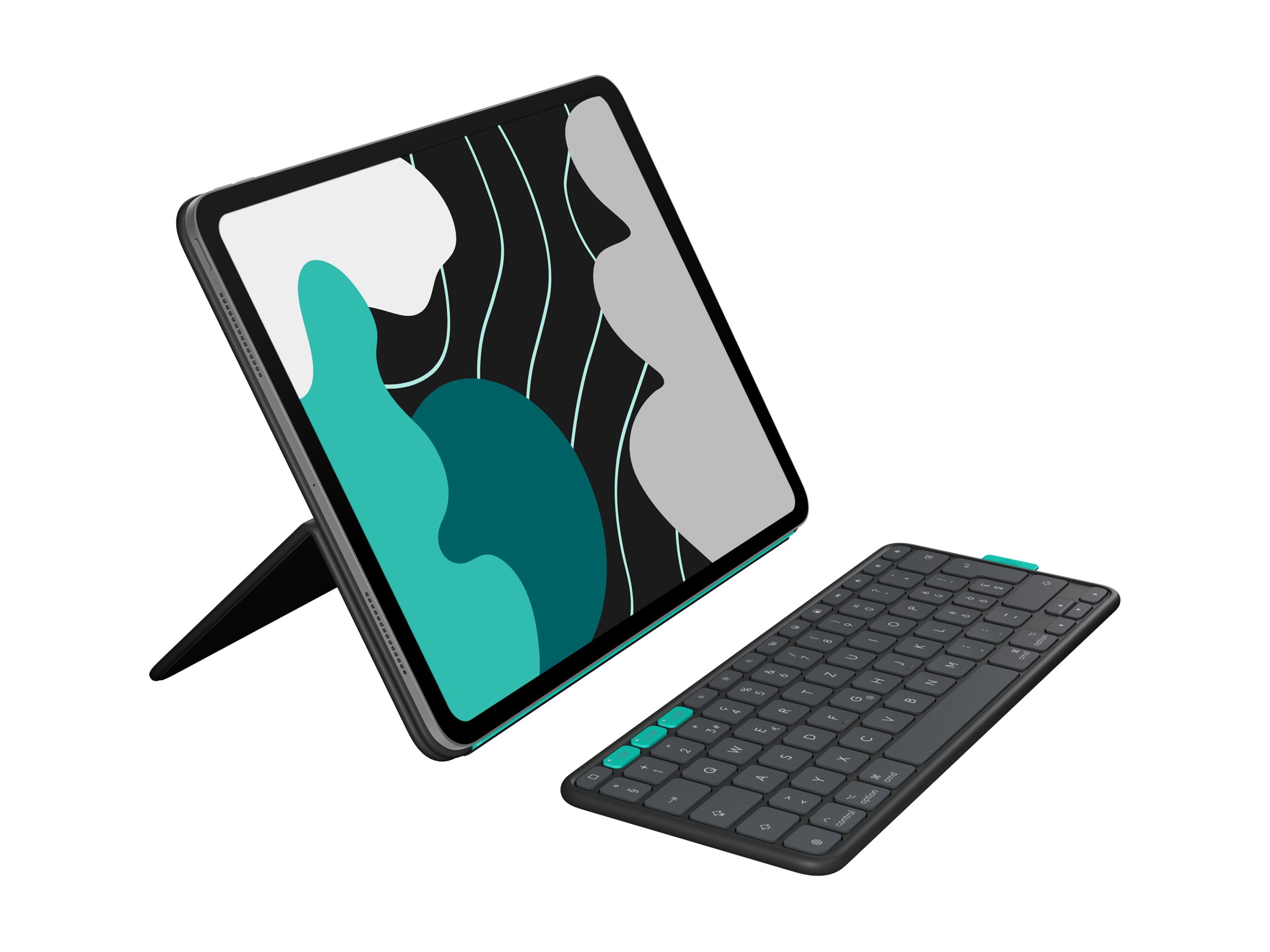 Logitech Flip Folio - Tastatur und Folioh�lle - full size - kabellos - Bluetooth 5.1 LE - QWERTZ - Schweizerisch - Graphite - f�r Apple 13-inch iPad Air (M2, M3)