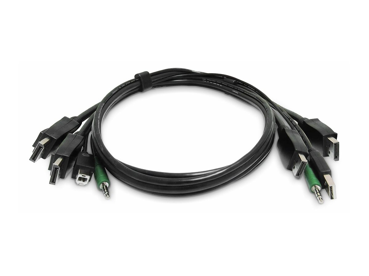 StarTech.com C�ble KVM Double DisplayPort de 1,8m, USB 2.0, Audio 3,5mm, C�ble Combin� Universellement Compatible pour Switch KVM, Conforme TAA