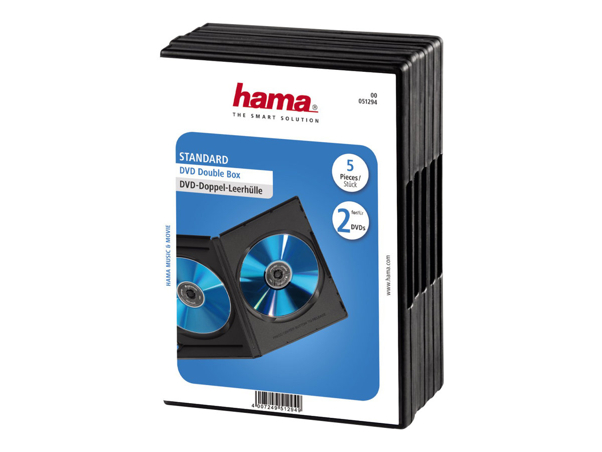 Hama 00051294 optical disc case DVD case 2 discs Black