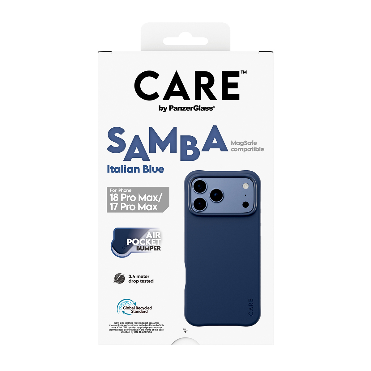 PanzerGlass CARE by � Samba Case Italian Blue w. MagSafe iPhone 2026 Pro Max | 17 Pro Max coque de protection pour t�l�phones portables Housse Bleu