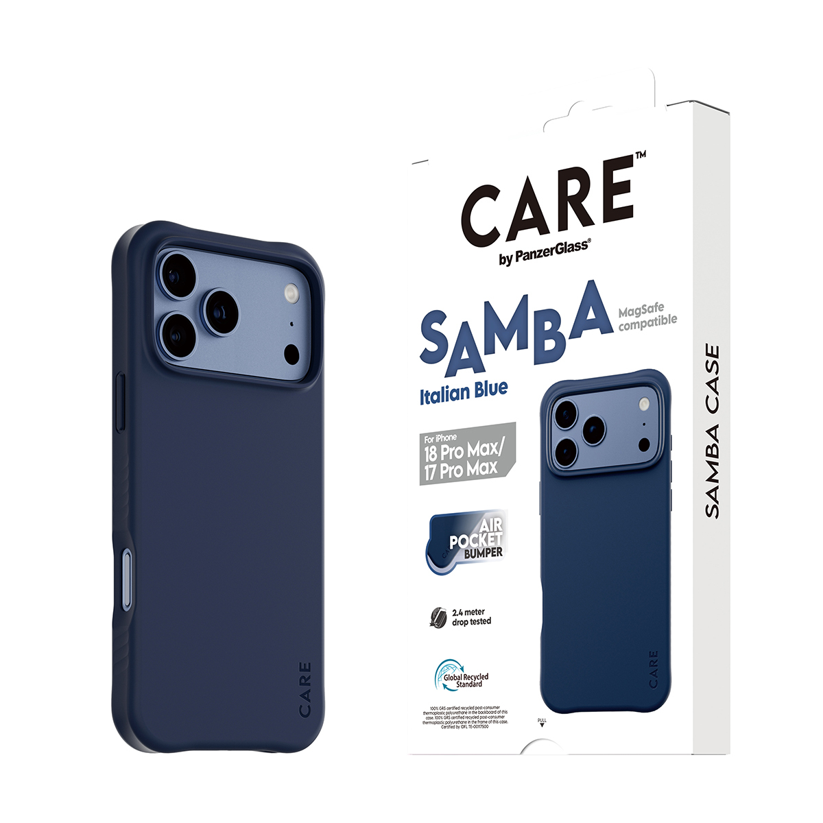 PanzerGlass CARE by � Samba Case Italian Blue w. MagSafe iPhone 2026 Pro Max | 17 Pro Max coque de protection pour t�l�phones portables Housse Bleu