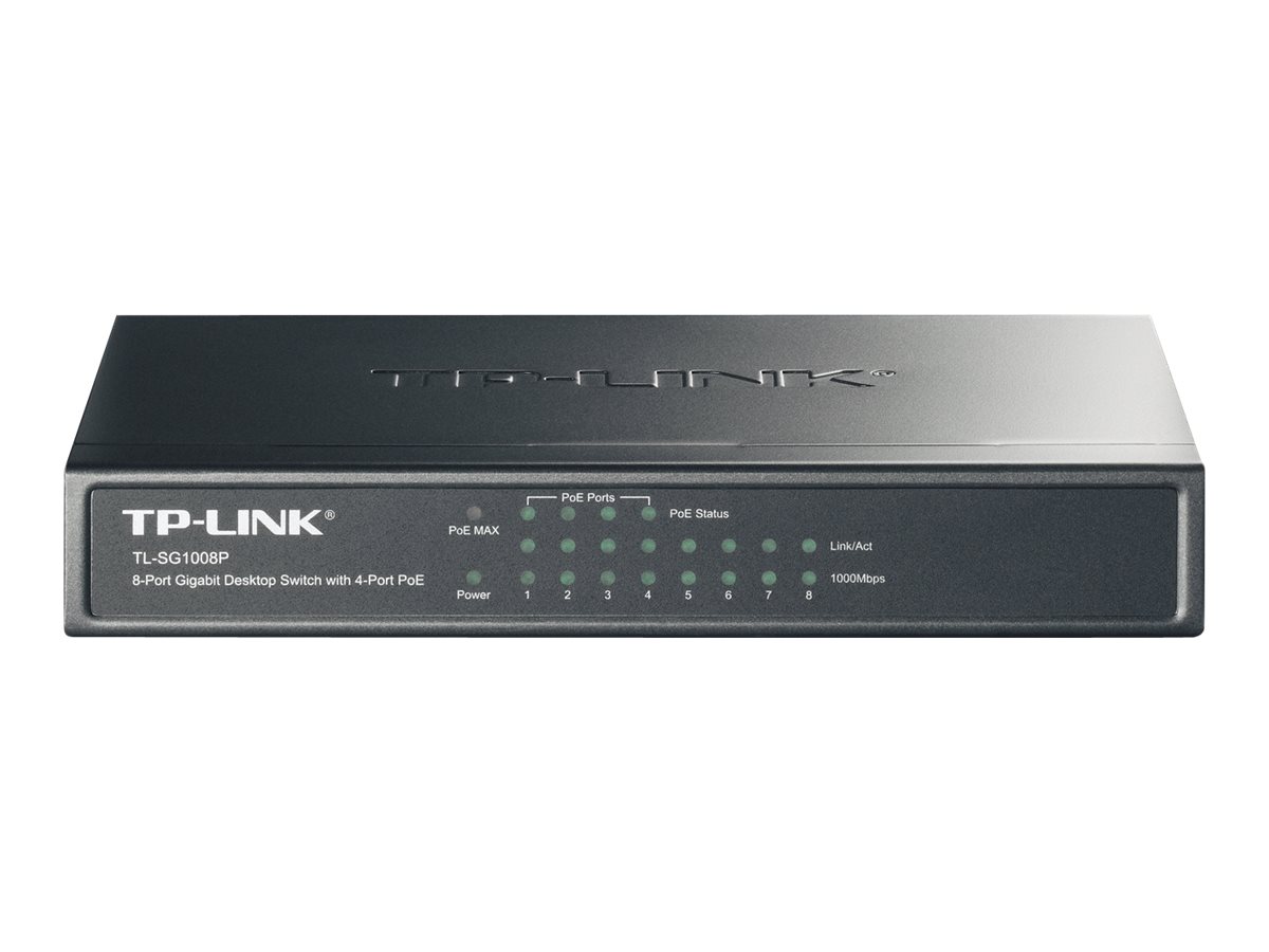 TP-Link TL-SG1008P switch di rete Non gestito Gigabit Ethernet (10/100/1000) Supporto Power over Ethernet (PoE) Nocciola