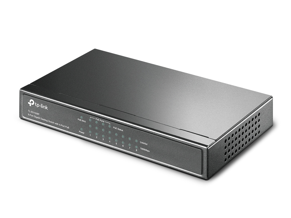 TP-Link TL-SG1008P switch No administrado Gigabit Ethernet (10/100/1000) Energ�a sobre Ethernet (PoE) Avellana