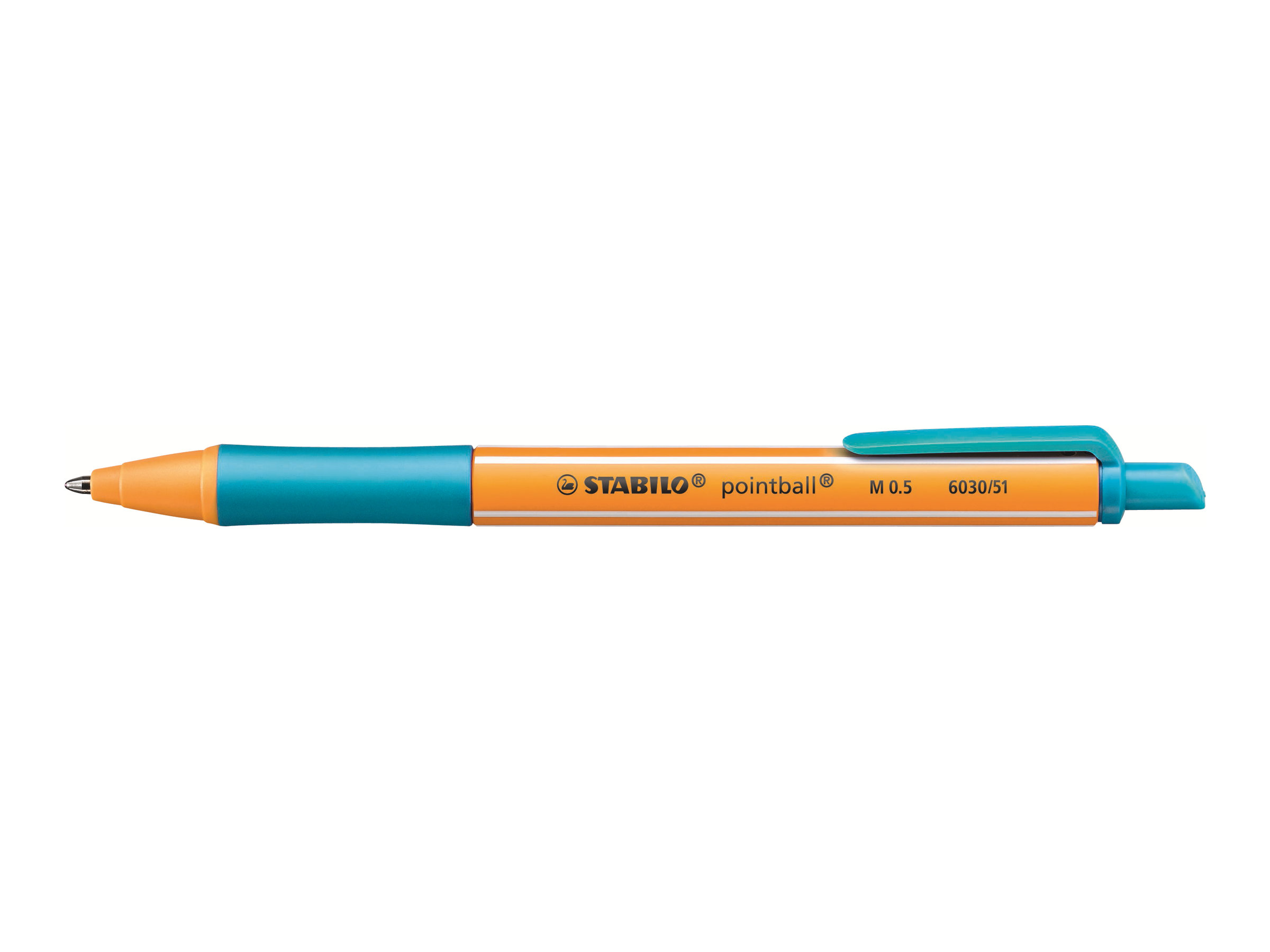 STABILO pointball - Kugelschreiber - Schwarz, Rot, Blau, Gr�n, T�rkis, fliederfarben� - 0.5 mm - Mittel - verstellbar (Packung mit 6)