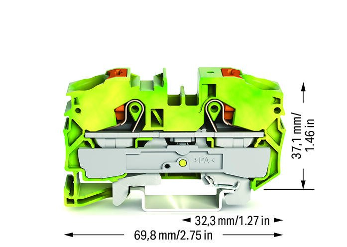 Wago 2216-1207 morsettiera 2 Verde, Giallo