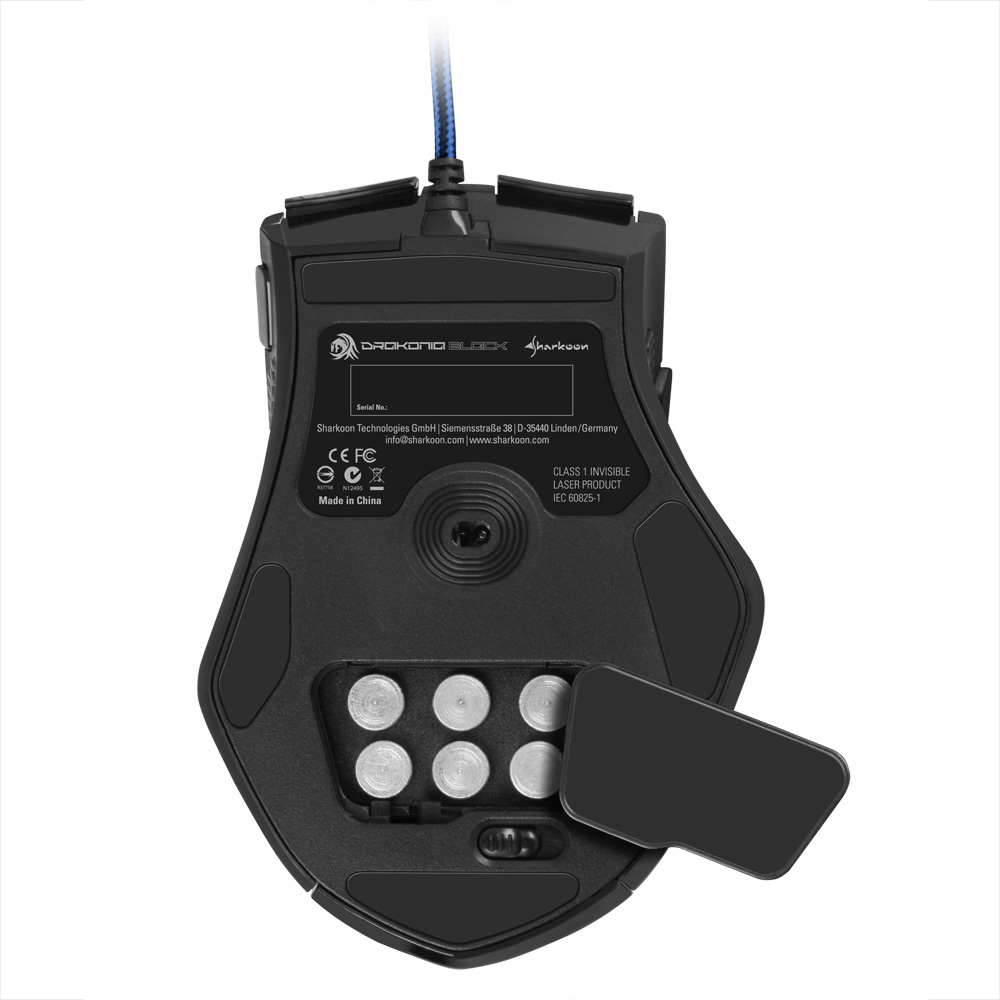 Sharkoon Drakonia Black - Maus - Laser - 11 Tasten