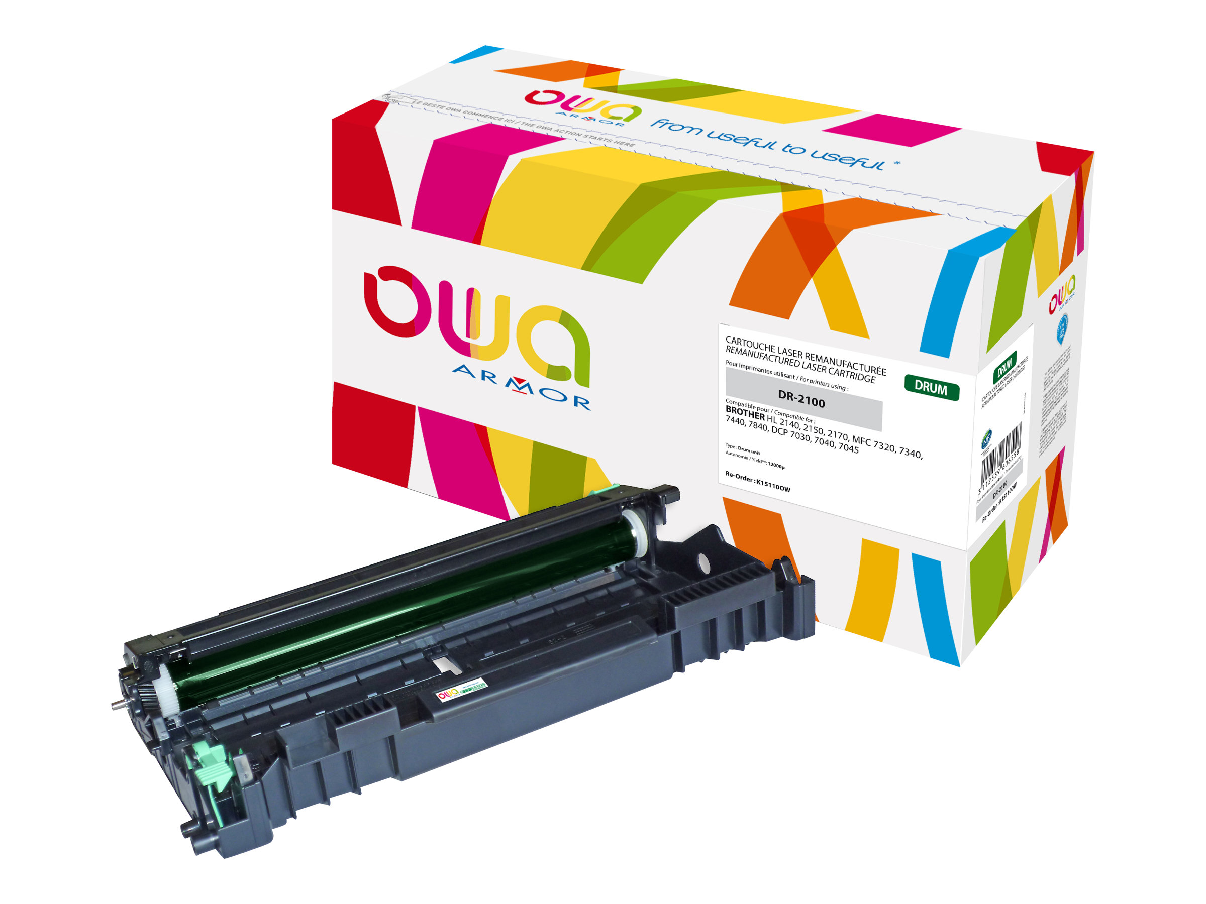 Armor OWA - Schwarz - kompatibel - Trommeleinheit (Alternative zu: Brother DR2100)