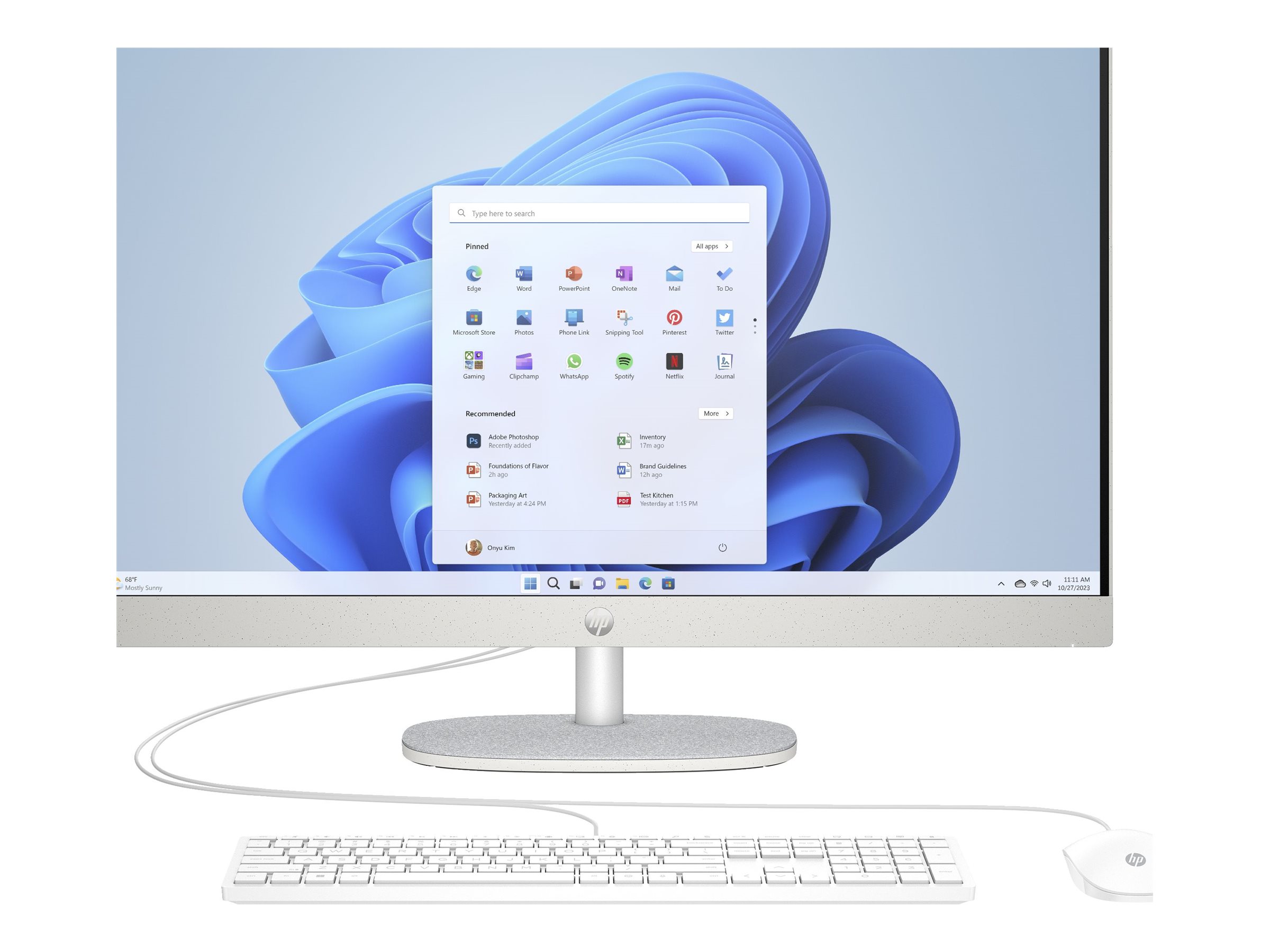 HP 27-cr0007ng - All-in-One (Komplettl�sung) - Ryzen 5 7520U / 2.8 GHz - RAM 16 GB - SSD 512 GB - NVMe - Radeon Graphics - 1GbE, Wi-Fi 6, Bluetooth - WLAN: 802.11a/b/g/n/ac/ax, Bluetooth 5.4 - Win 11 Home - Monitor: LED 68.6 cm (27)