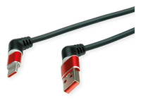 ROLINE USB 2.0 Kabel Typ-C - Typ-A ST/ST 360 Rotation schwarz rot 1 m 11.02. - Kabel - Digital/Daten