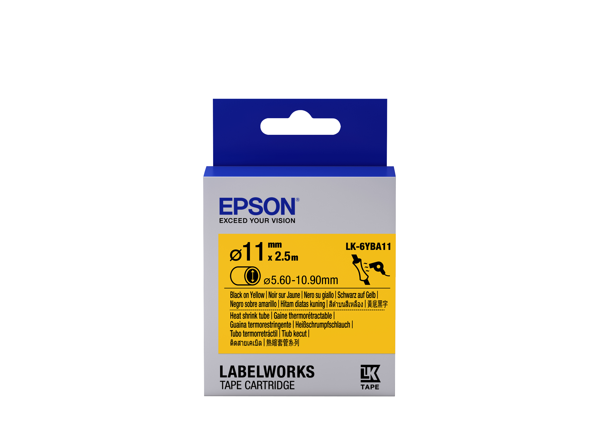 Epson LabelWorks LK-6YBA11 - Schwarz auf Gelb - Roll (1.1 cm x 2.5 m)