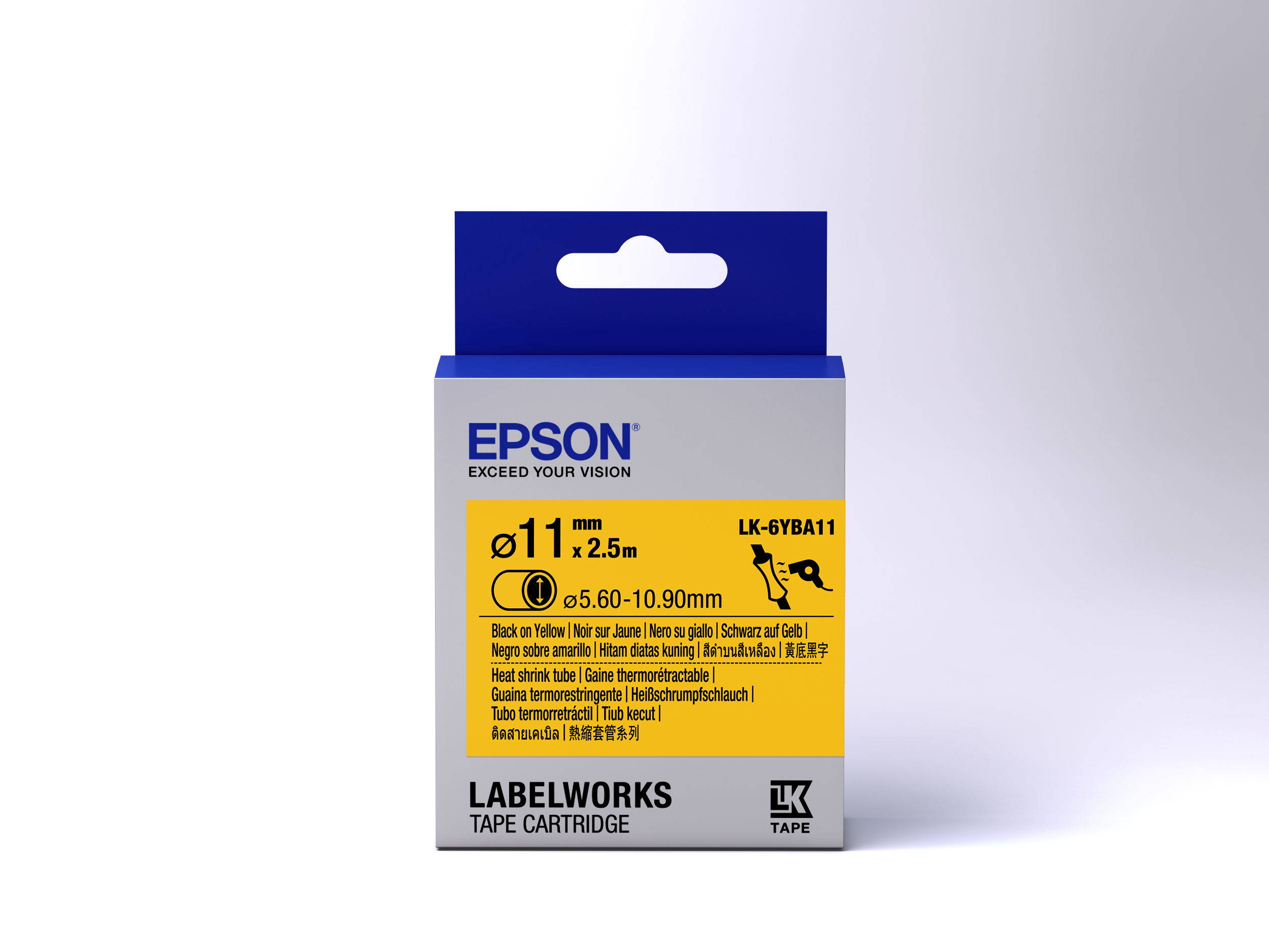 Epson LabelWorks LK-6YBA11 - Schwarz auf Gelb - Roll (1.1 cm x 2.5 m)