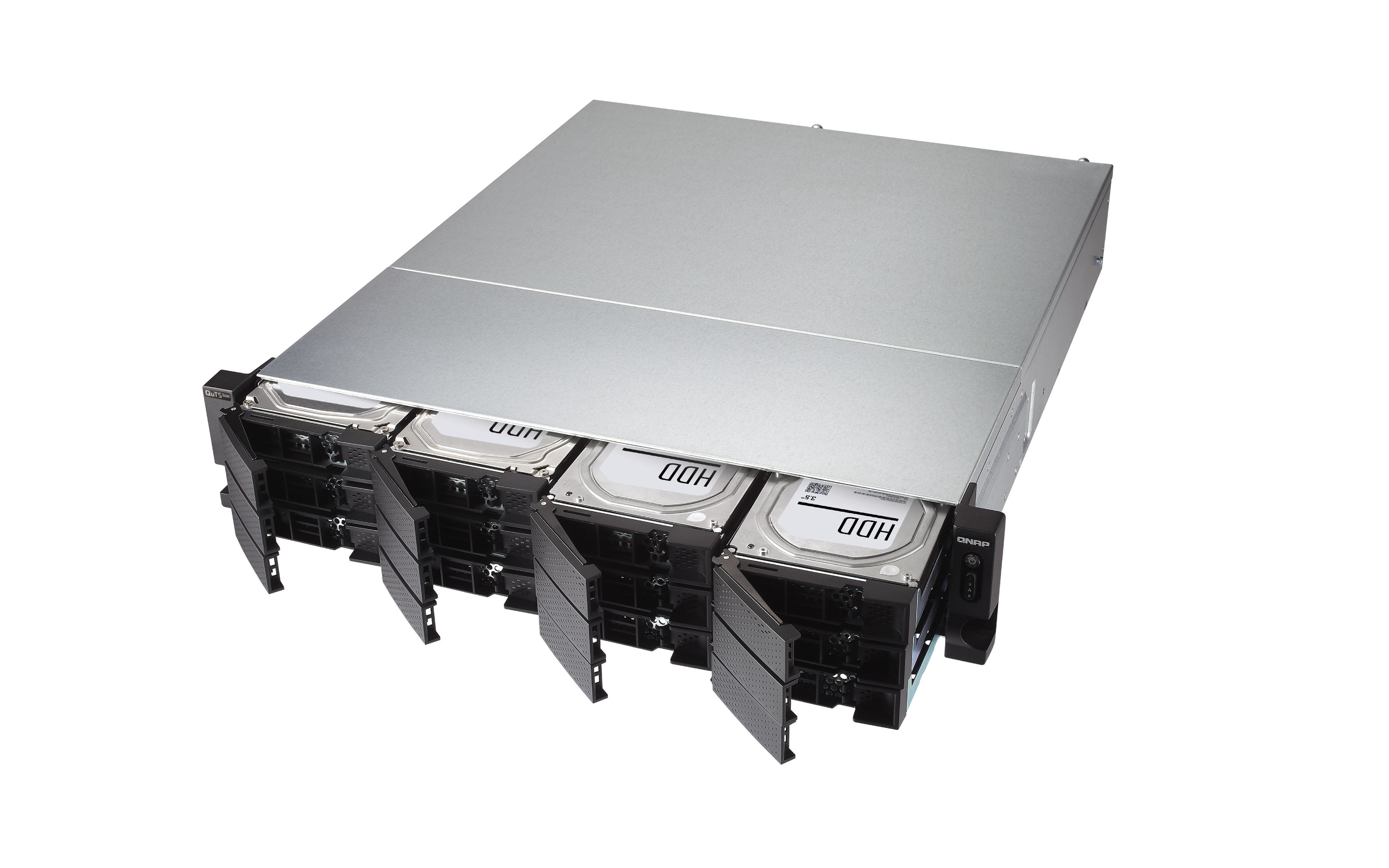 QNAP TS-H1886XU-RP-R2 NAS Bastidor (3U) Intel� Xeon� D D-1622 16 GB DDR4 0 TB QuTS hero Negro, Gris