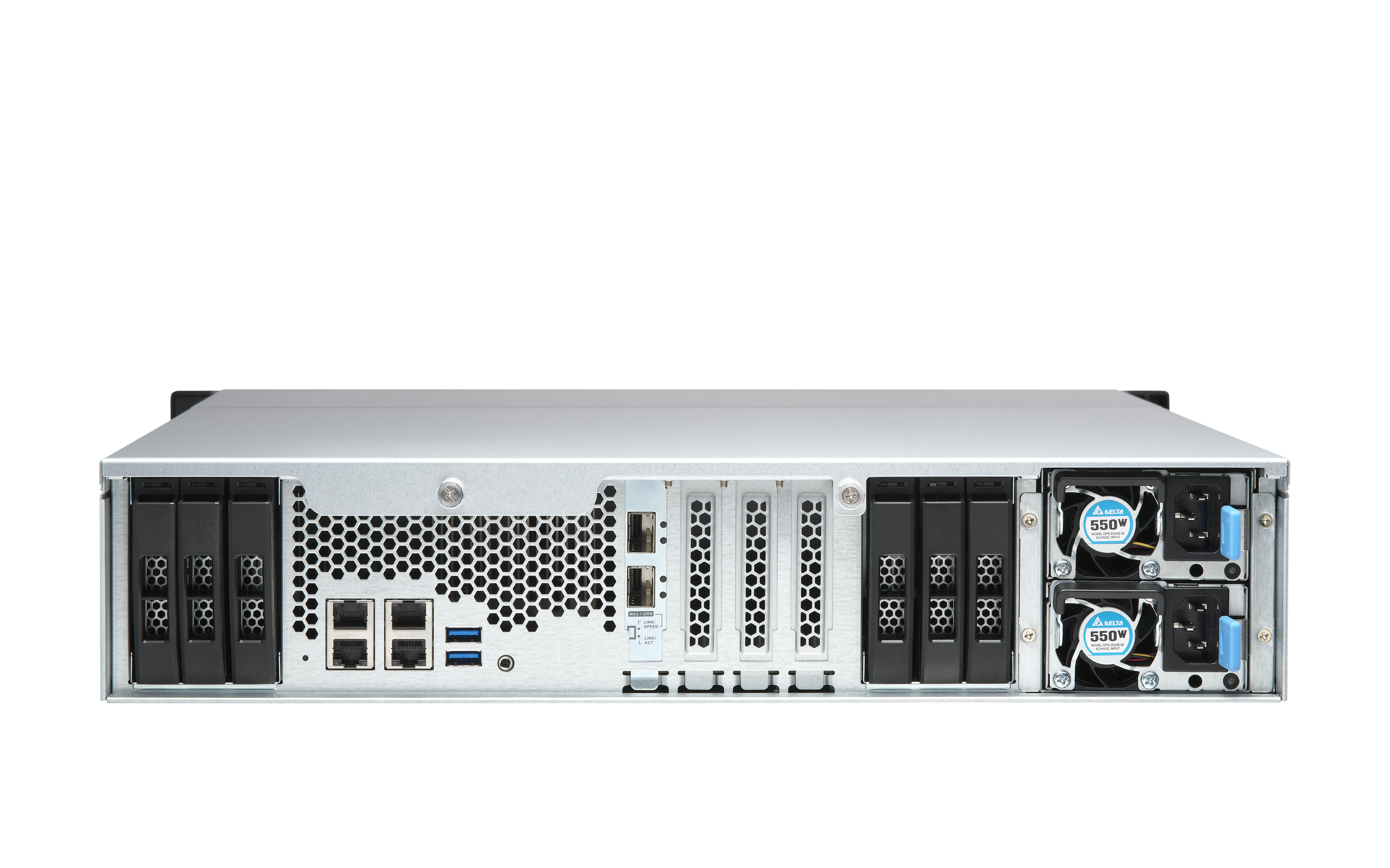 QNAP TS-H1886XU-RP-R2 NAS Bastidor (3U) Intel� Xeon� D D-1622 16 GB DDR4 0 TB QuTS hero Negro, Gris