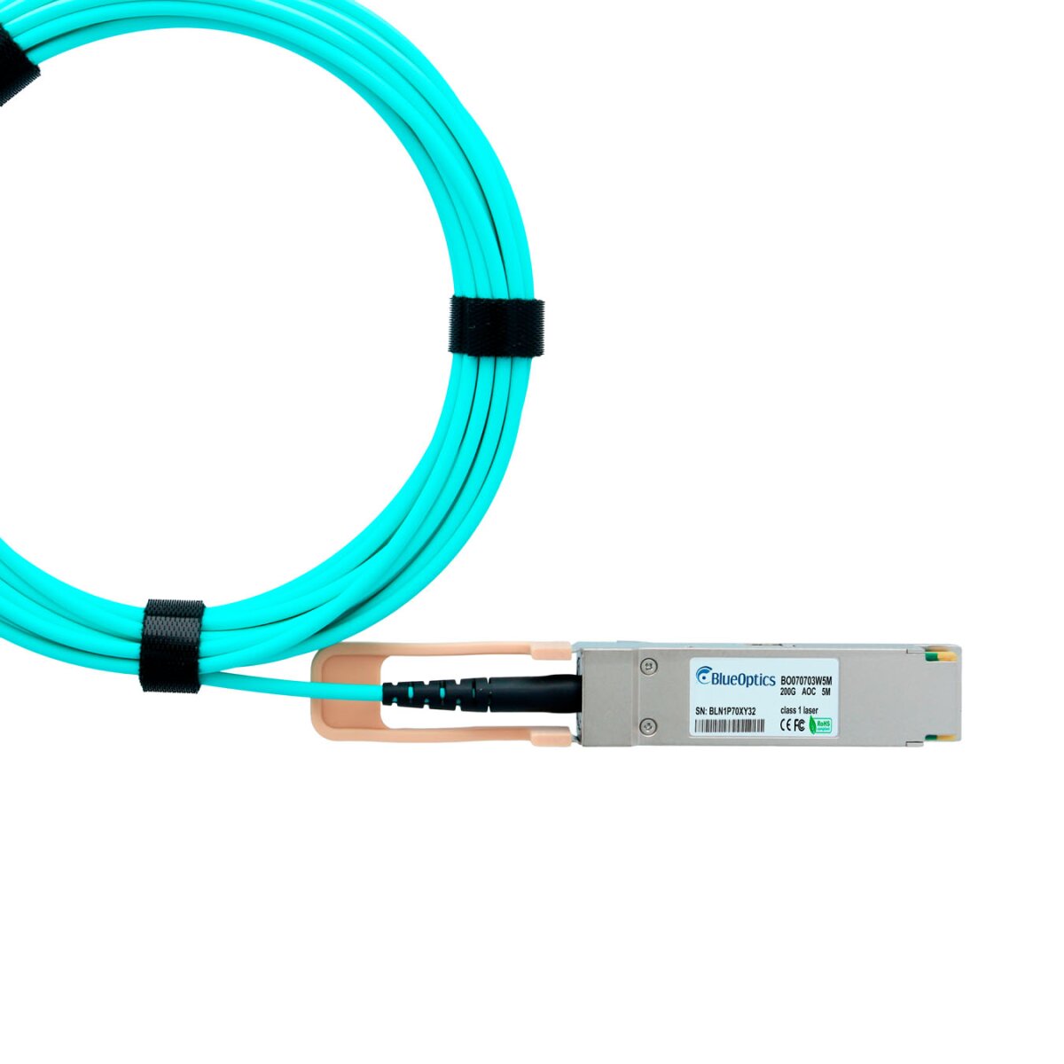 BlueOptics NVIDIA MFS1S00-H005-LL QSFP56 BlueOptics Aktives Optisches Kabel (AOC), 200Gb/s,5 Meter