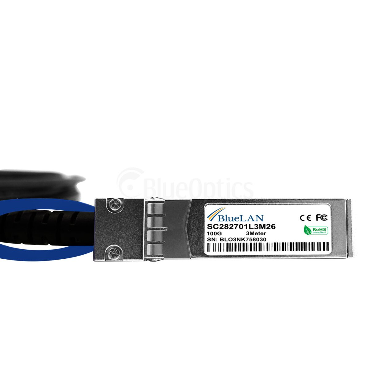BlueOptics DAC-Q28-S28-5M cable infiniBanc QSFP28 4x SFP28 Negro