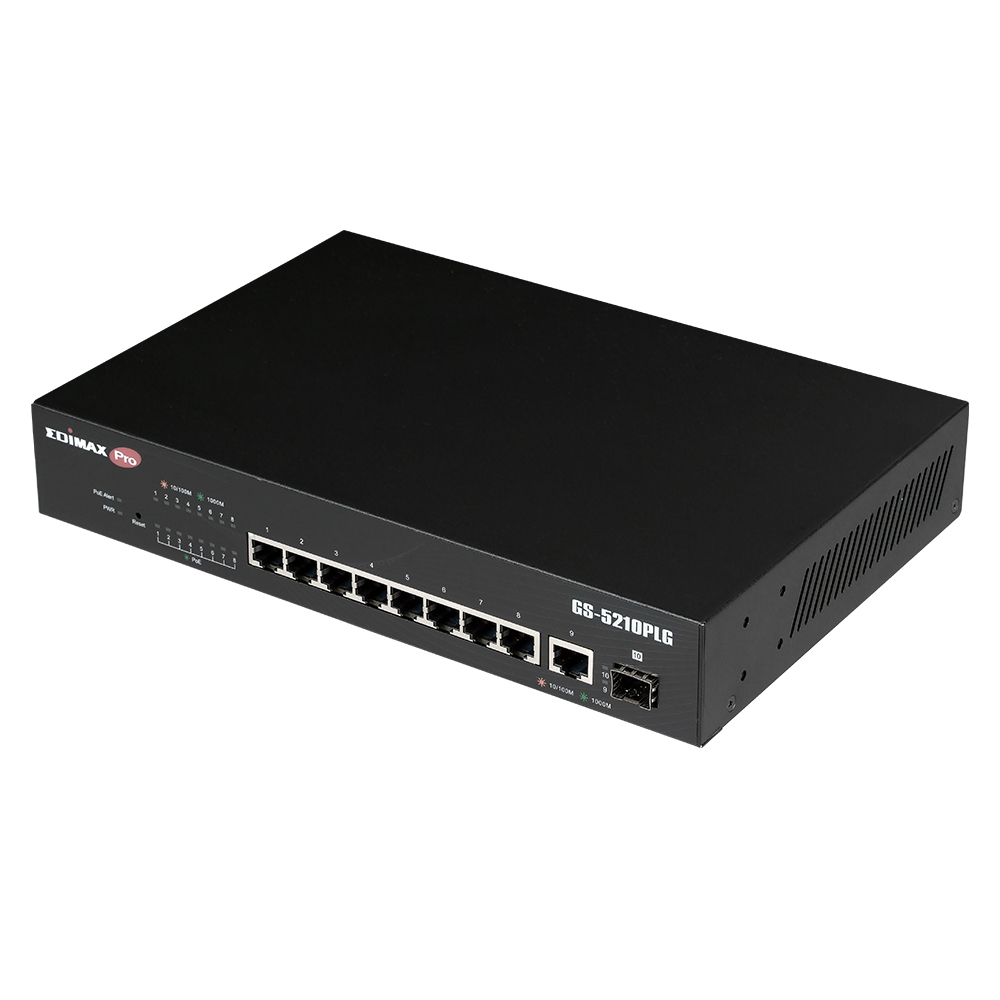 Edimax Switch GS-5210PLG Managed Gigabit Ethernet (10/100/1000) Power over Ethernet (PoE) Black