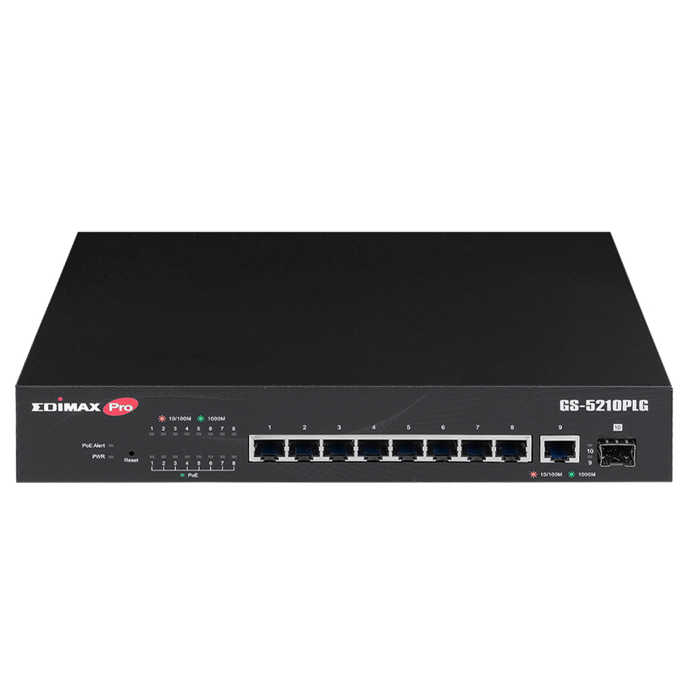 Edimax Switch GS-5210PLG Managed Gigabit Ethernet (10/100/1000) Power over Ethernet (PoE) Black