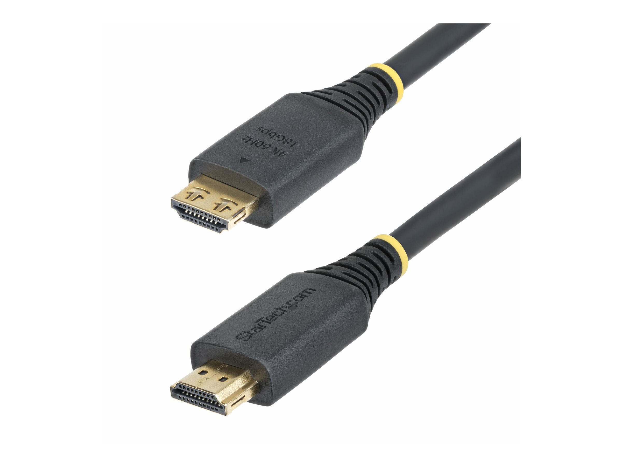 StarTech.com 5m (16ft) High Speed HDMI Cable with Gripping Connectors, 4K 60Hz/1440p 144Hz, HDR10/HDCP 2.2/ARC, 18Gbps, UHD HDMI Cord for TV/Monitor/Display, TPE Jacket