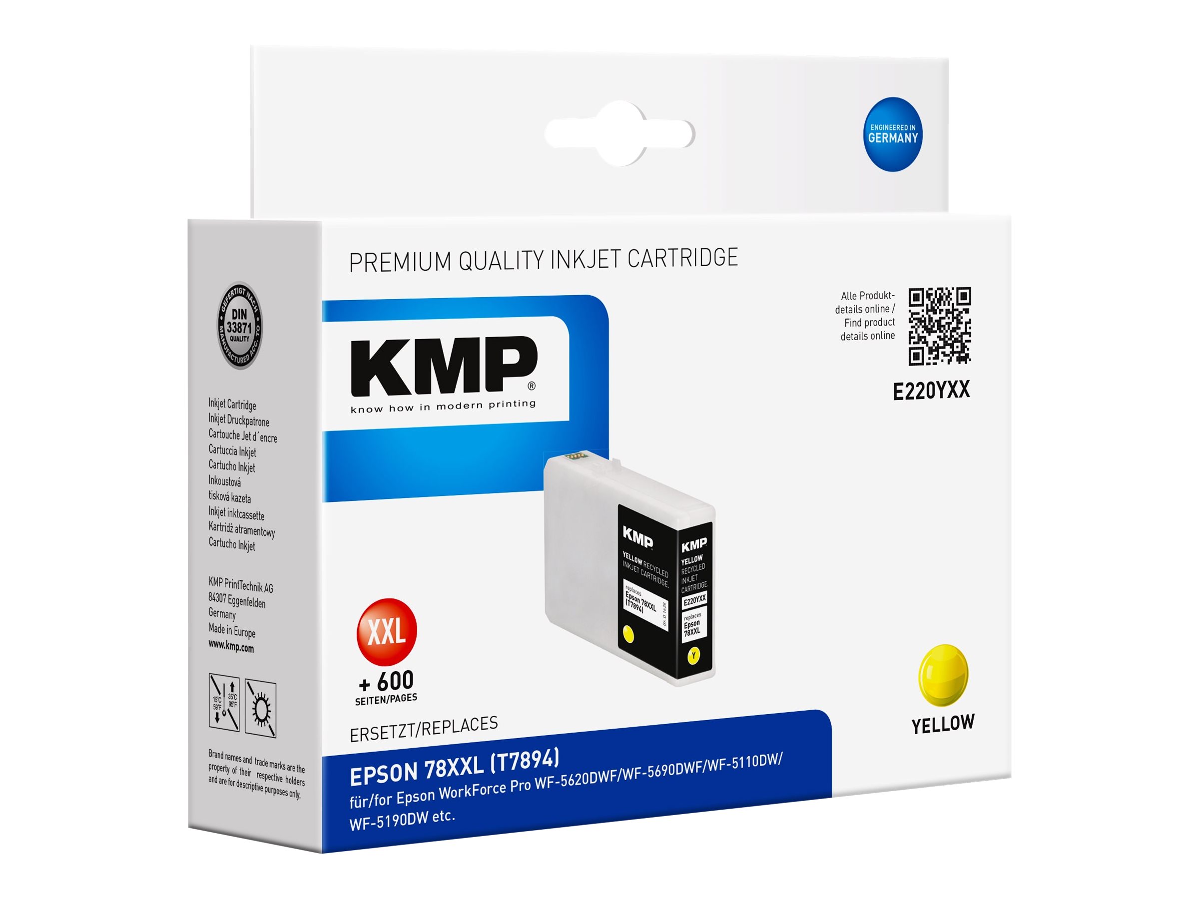 KMP E220YXX ink cartridge Yellow