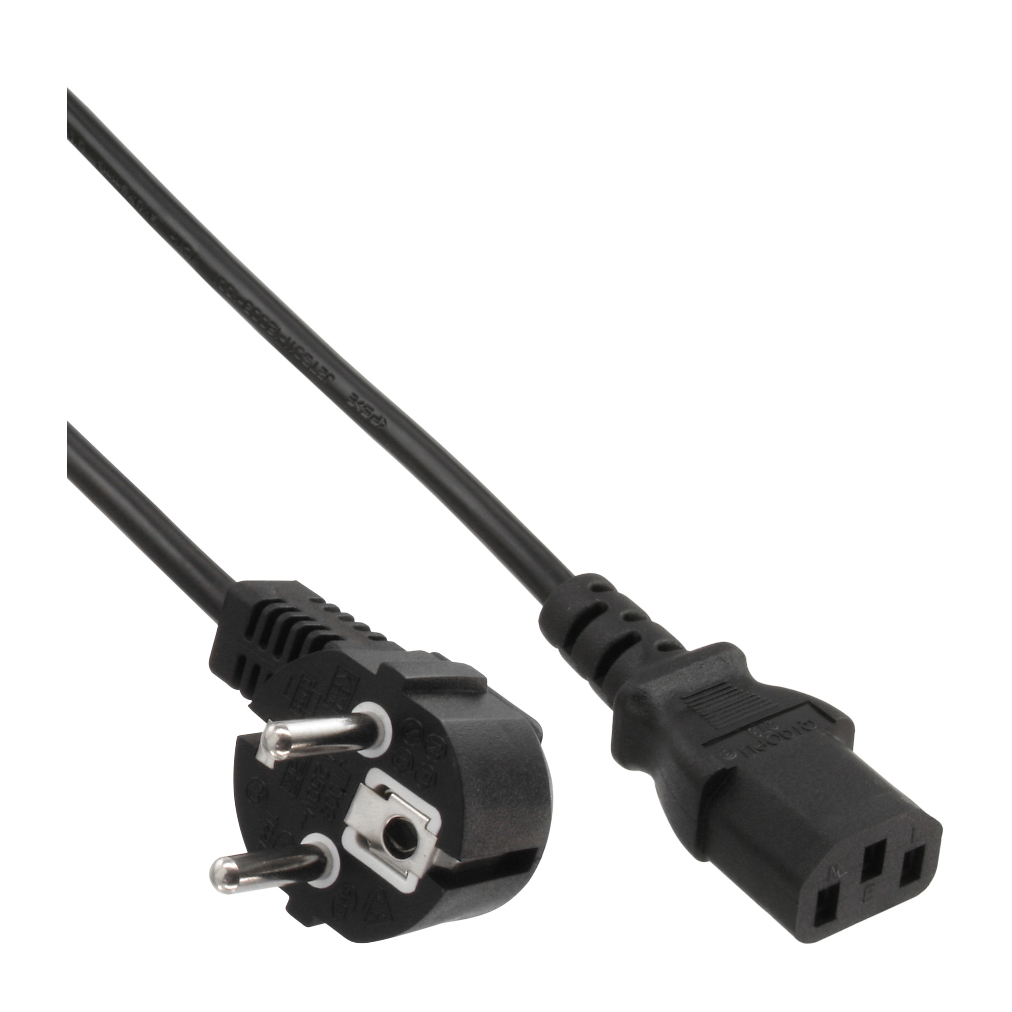 InLine Schuko to 3pin IEC female Black 7m Negro