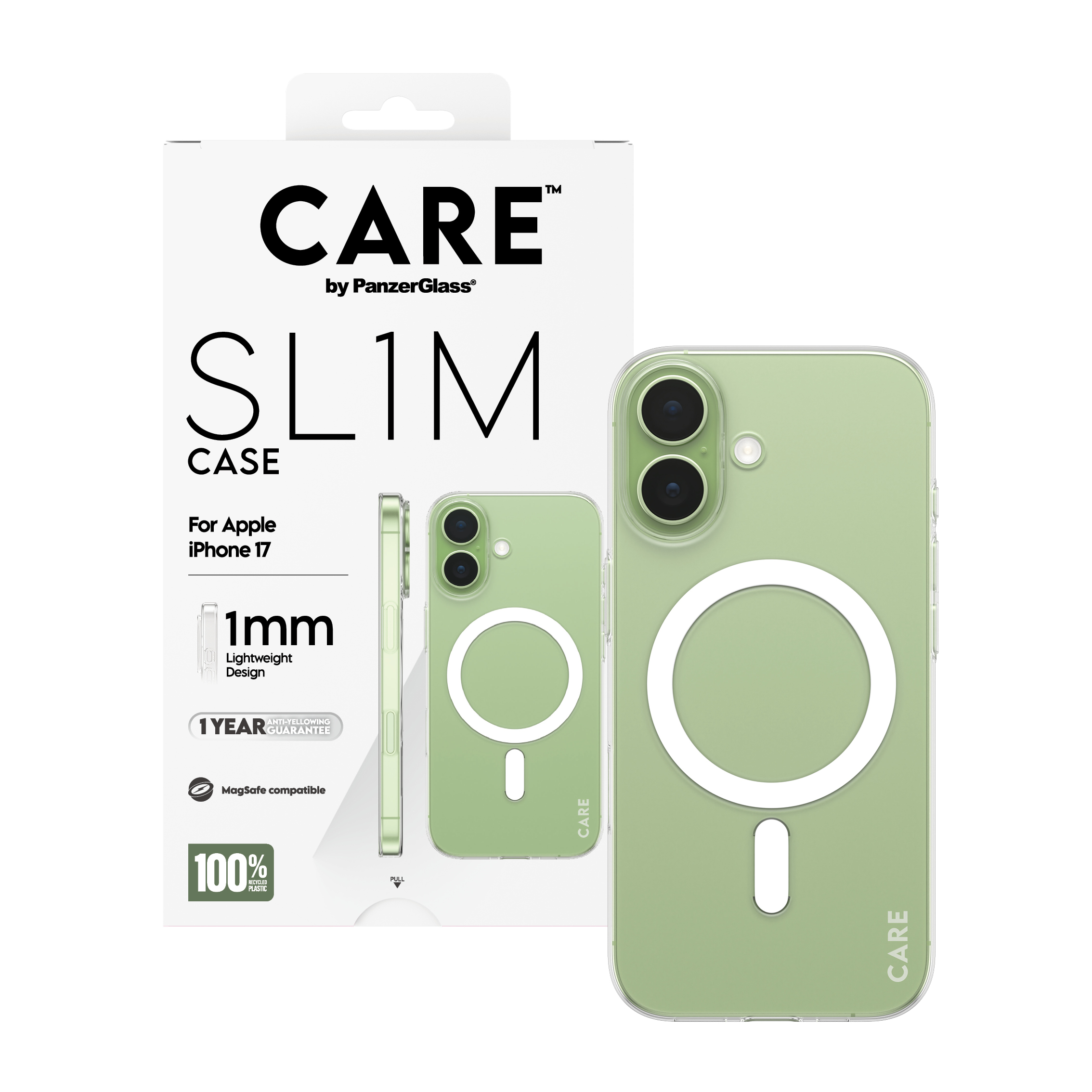 PanzerGlass CARE by � SL1M Case Transparent w. MagSafe iPhone 17 coque de protection pour t�l�phones portables Housse