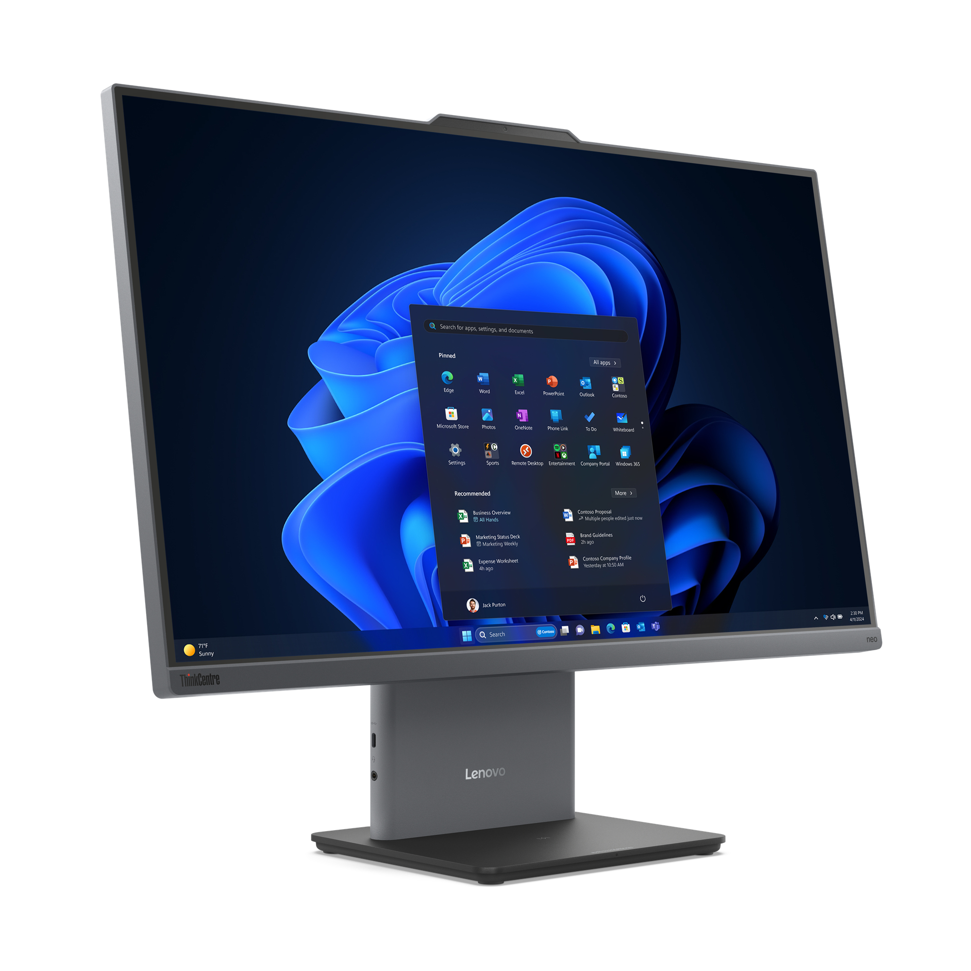 Lenovo ThinkCentre neo 55a 24 Gen 6 AMD Ryzen 5 220 60,5 cm (23.8) 1920 x 1080 Pixel PC All-in-one 8 GB DDR5-SDRAM 512 GB SSD Windows 11 Pro Wi-Fi 6 (802.11ax) Grigio