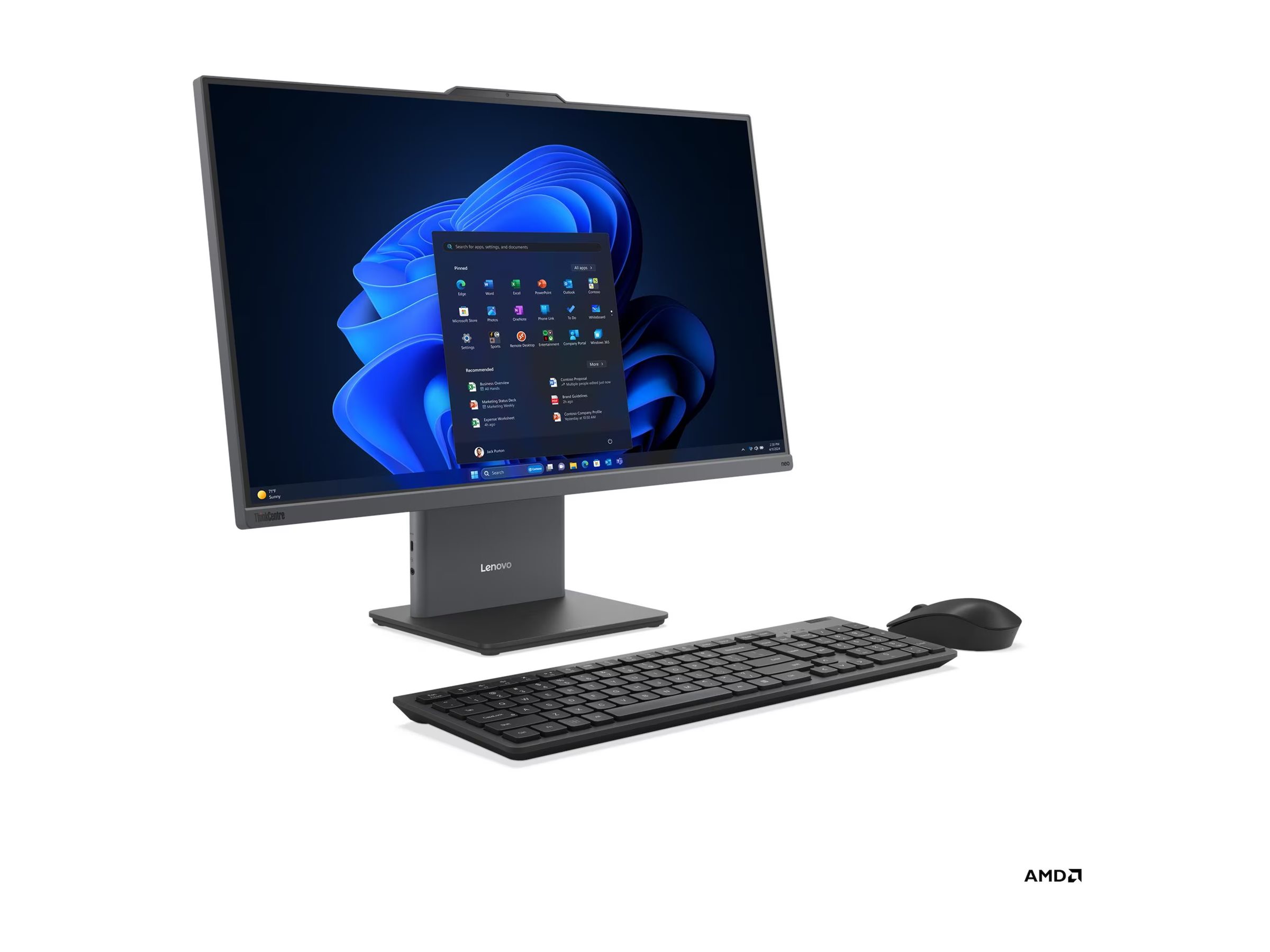 Lenovo ThinkCentre neo 55a 24 Gen 6 AMD Ryzen 5 220 60,5 cm (23.8) 1920 x 1080 Pixel PC All-in-one 8 GB DDR5-SDRAM 512 GB SSD Windows 11 Pro Wi-Fi 6 (802.11ax) Grigio