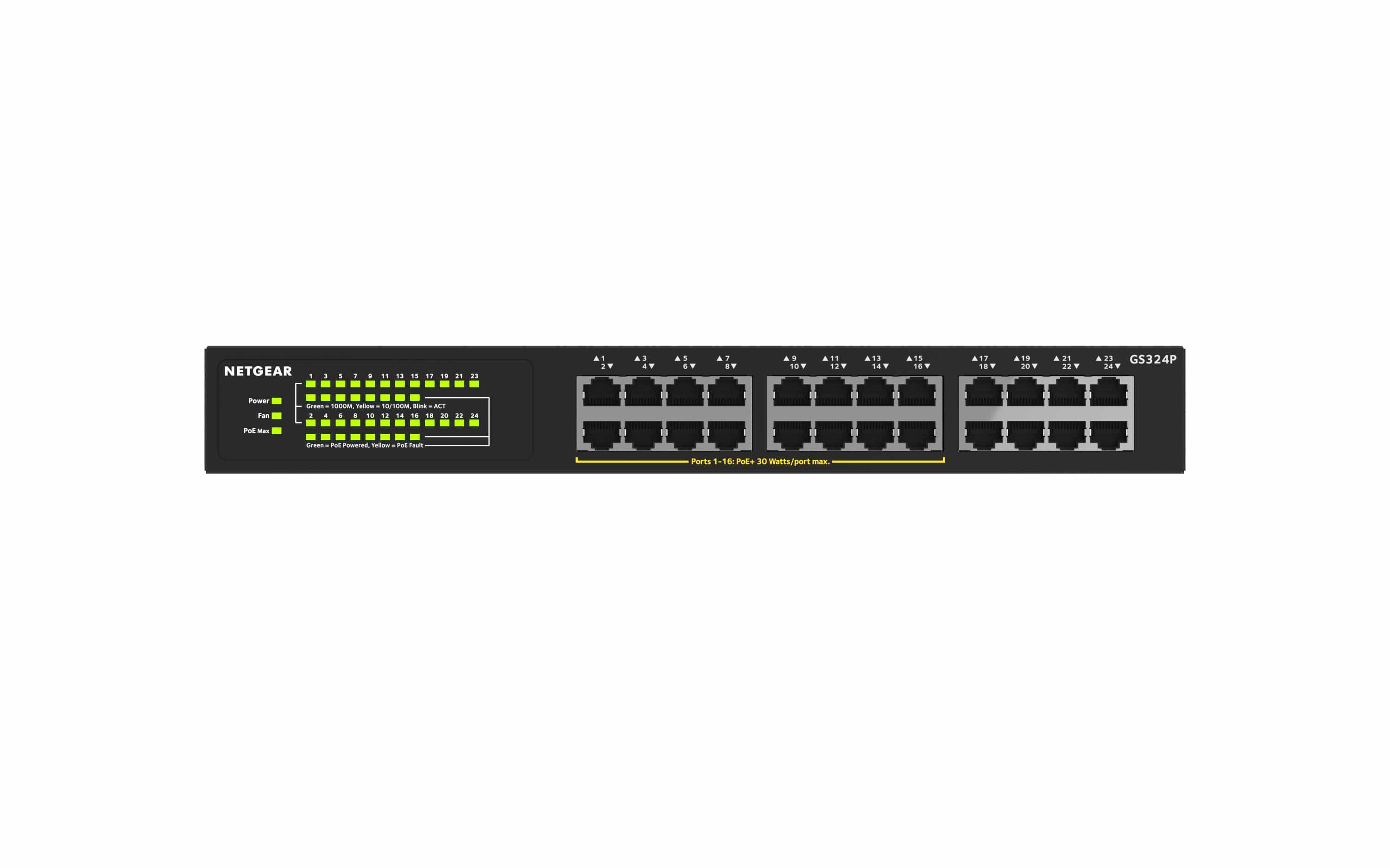 Netgear GS324P - Switch - unmanaged - 16 x 10/100/1000 (PoE+)