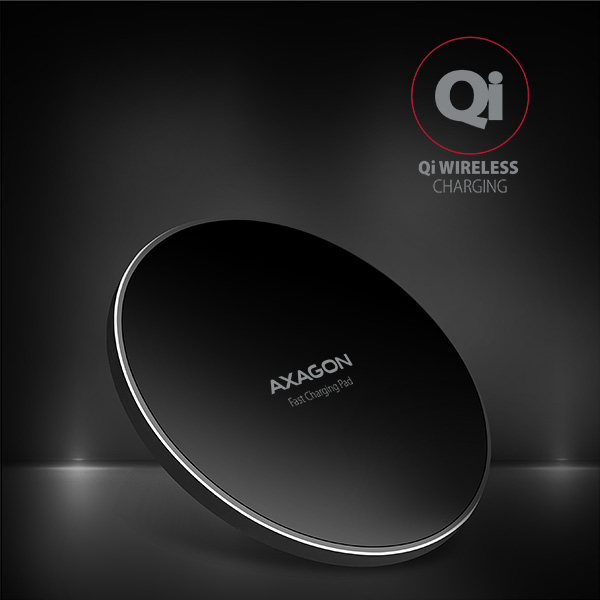 Axagon WDC-P10T mobile device charger Mobile phone, Smartphone, Tablet Black USB Wireless charging Fast charging Indoor