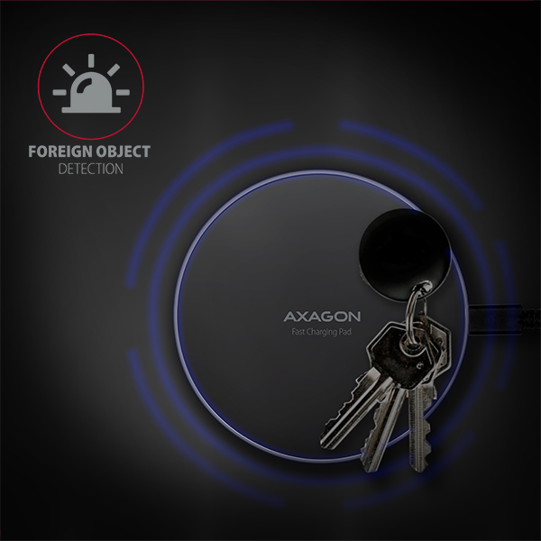 Axagon WDC-P10T mobile device charger Mobile phone, Smartphone, Tablet Black USB Wireless charging Fast charging Indoor