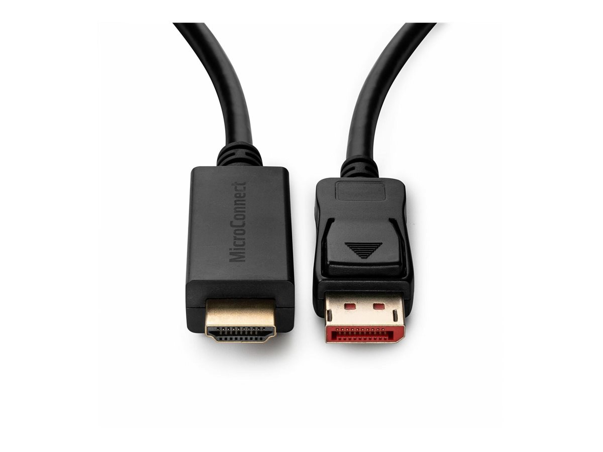 MicroConnect Adapterkabel - DisplayPort m�nnlich eingerastet zu HDMI m�nnlich - 2 m - Schwarz - unterst�tzt 4K 60 Hz (4096 x 2160)