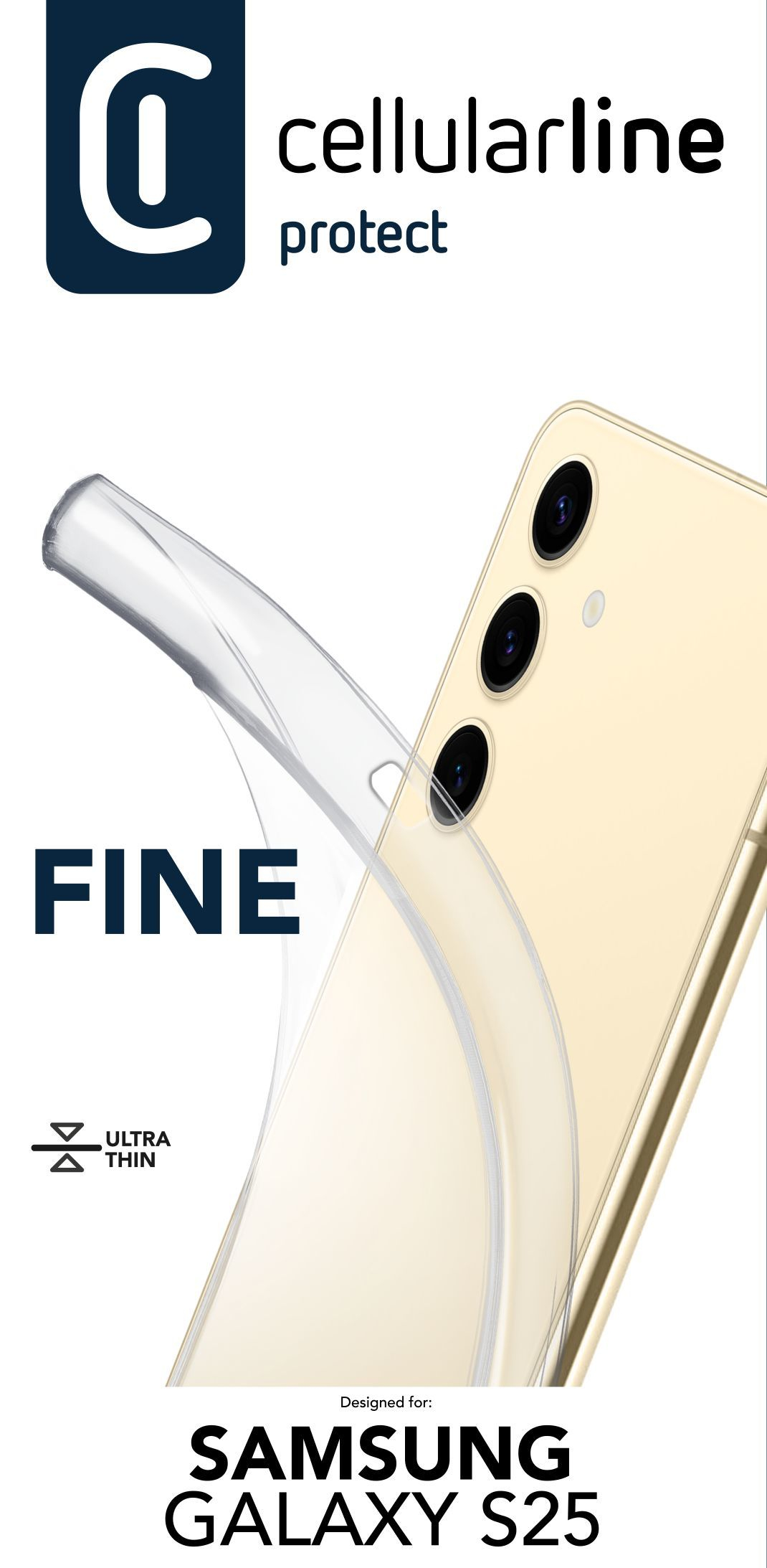Cellularline Back Cover Rubber Case Fine Galaxy S25 Transparent