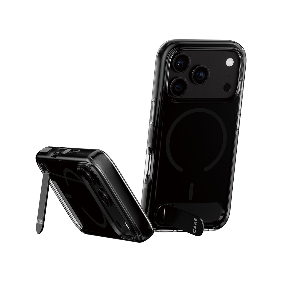 PanzerGlass CARE by � Kickstand Case Smokey w. Black MagSafe iPhone 2026 Pro | 17 Pro coque de protection pour t�l�phones portables Housse Transparent