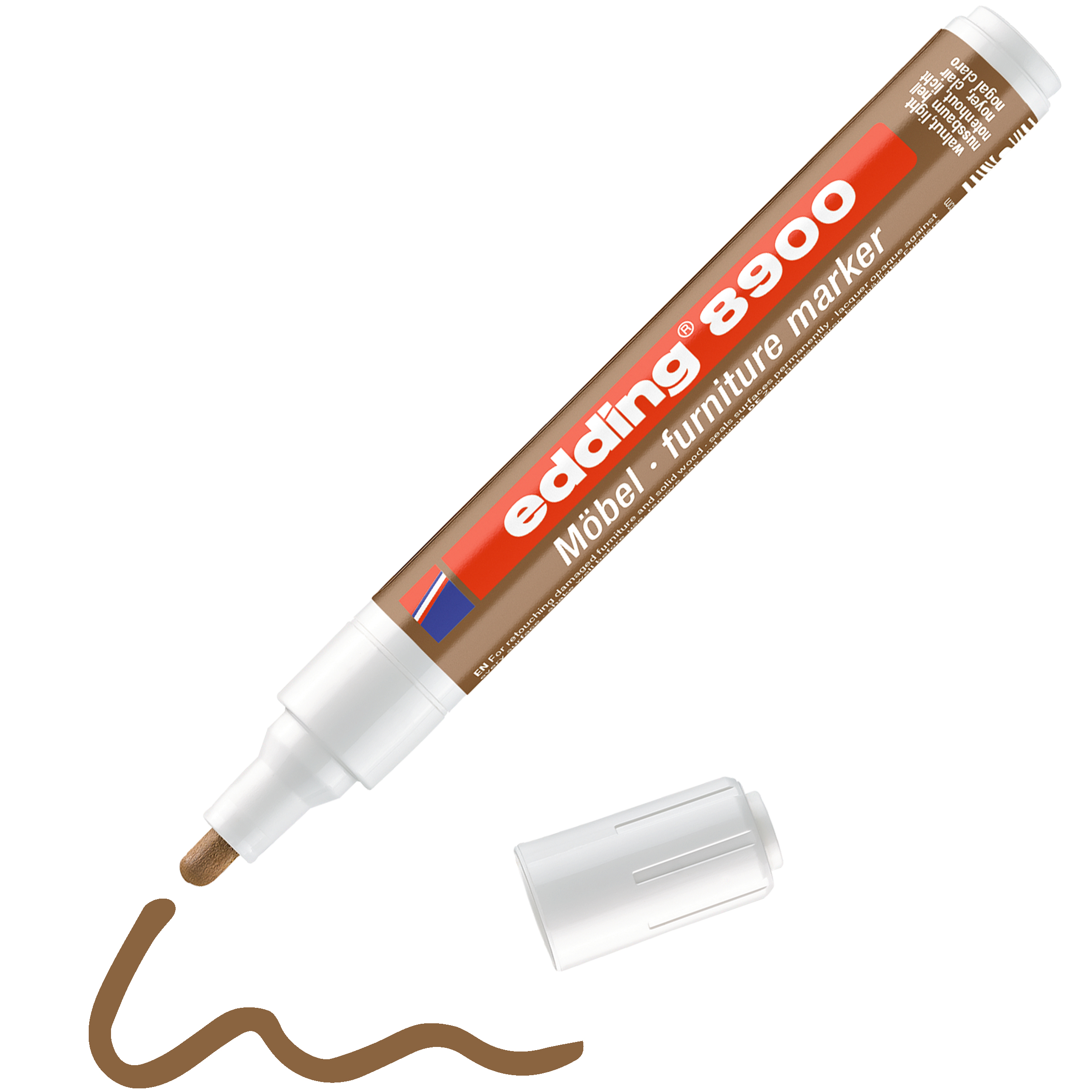 EDDING 8900 M�belmarker wei� 1.5 - 2.0 mm Schreibfarbe Braun