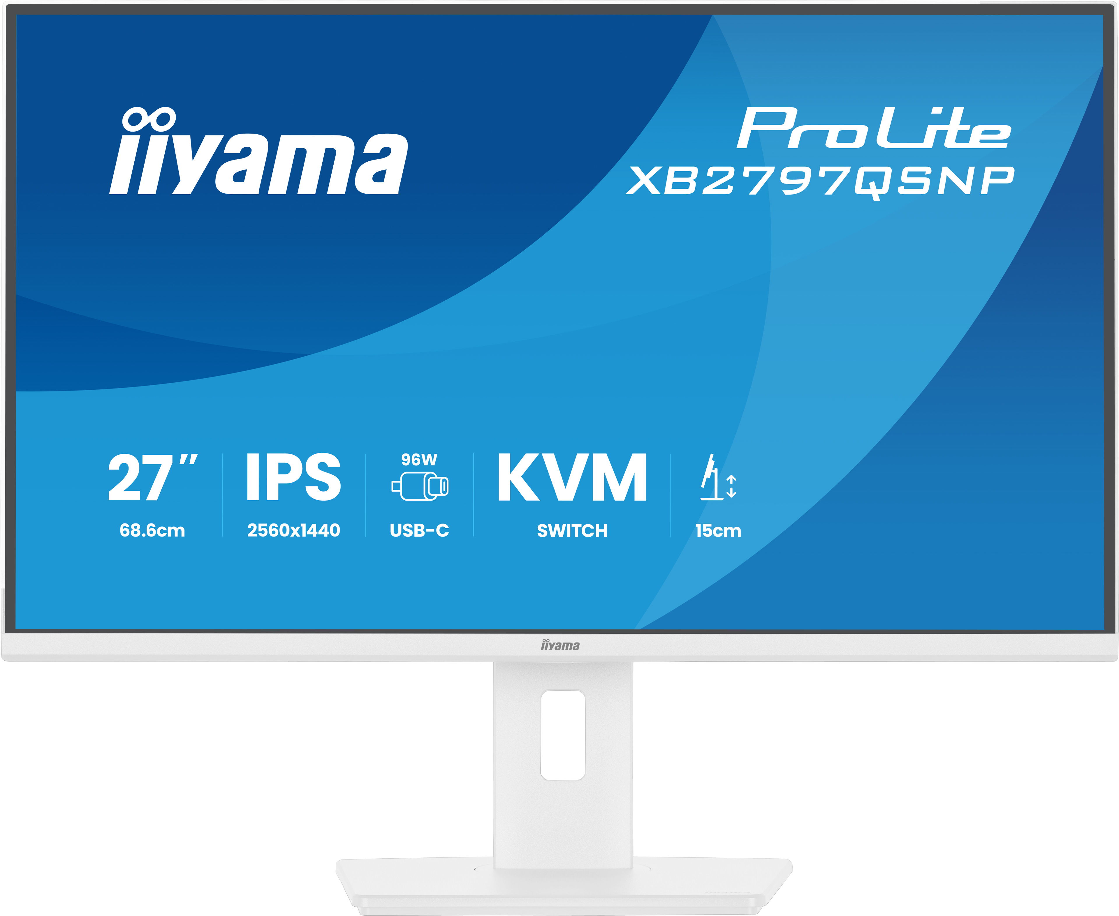 iiyama ProLite XB2797QSNP-W1 27 IPS LCD pantalla para PC 68,6 cm (27) 2560 x 1440 Pixeles Quad HD Blanco