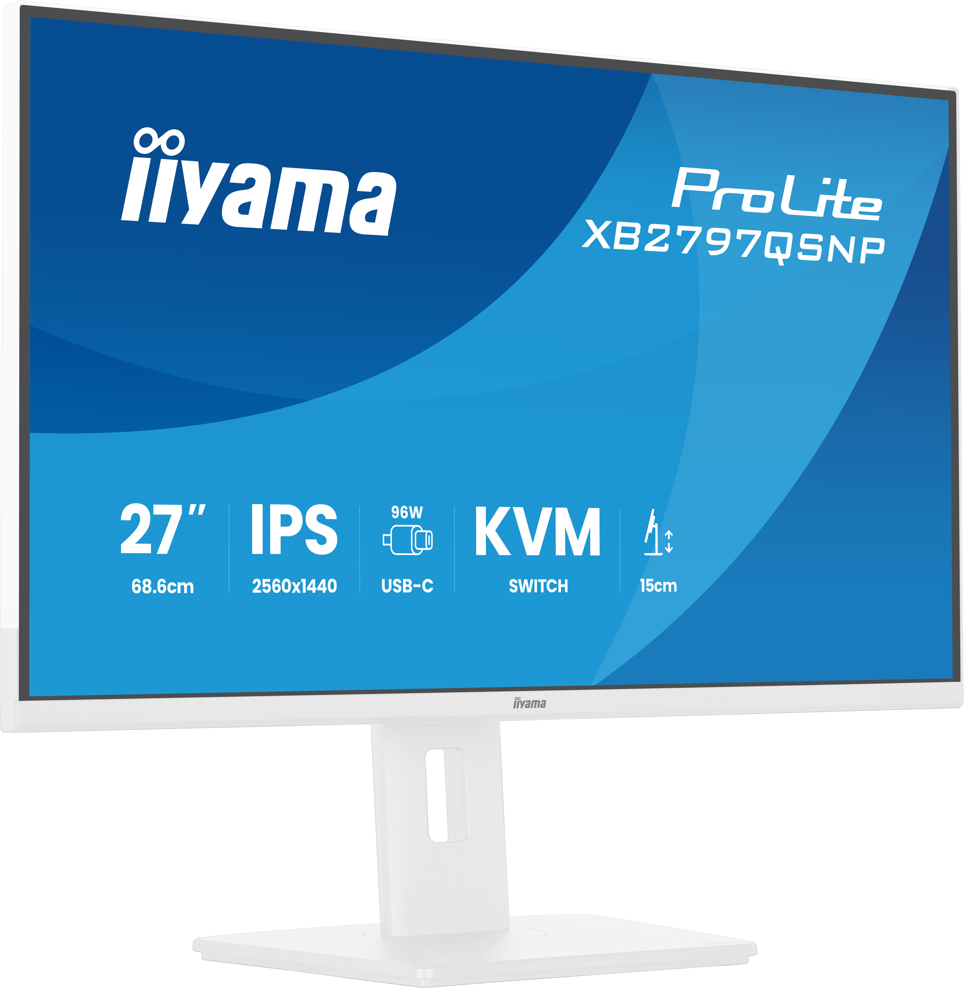 iiyama ProLite XB2797QSNP-W1 27 IPS LCD pantalla para PC 68,6 cm (27) 2560 x 1440 Pixeles Quad HD Blanco