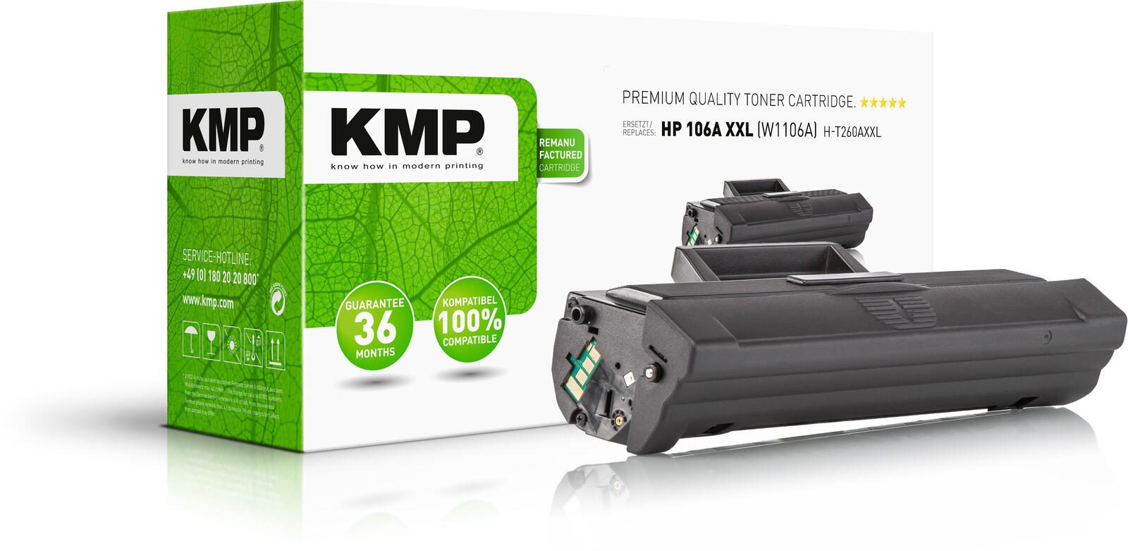 KMP Toner HP HP106A XL W1106A black H-T260XL remanufactured - Wiederaufbereitet - Kompatibel