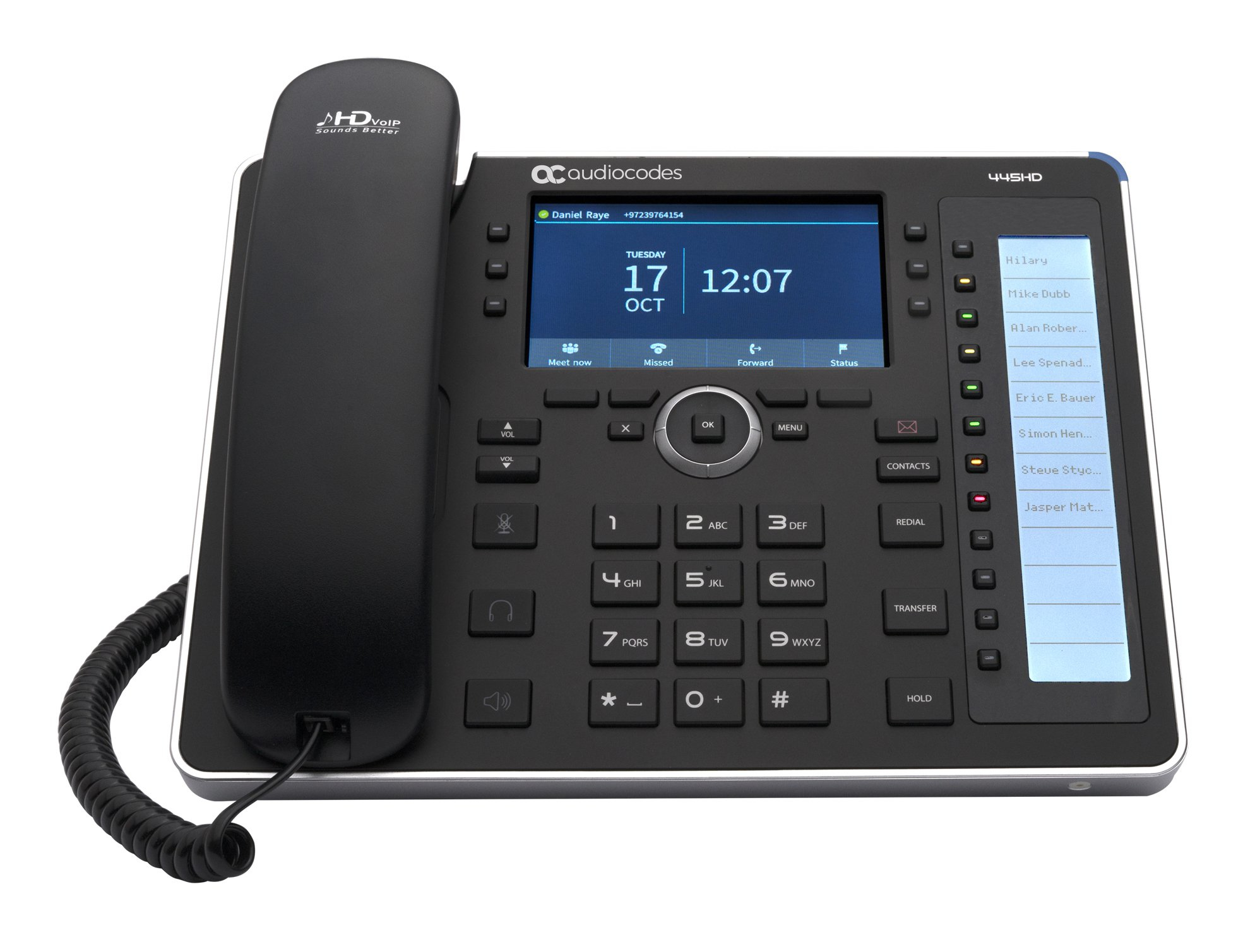 AudioCodes 445HD telfono IP Negro LCD Wifi