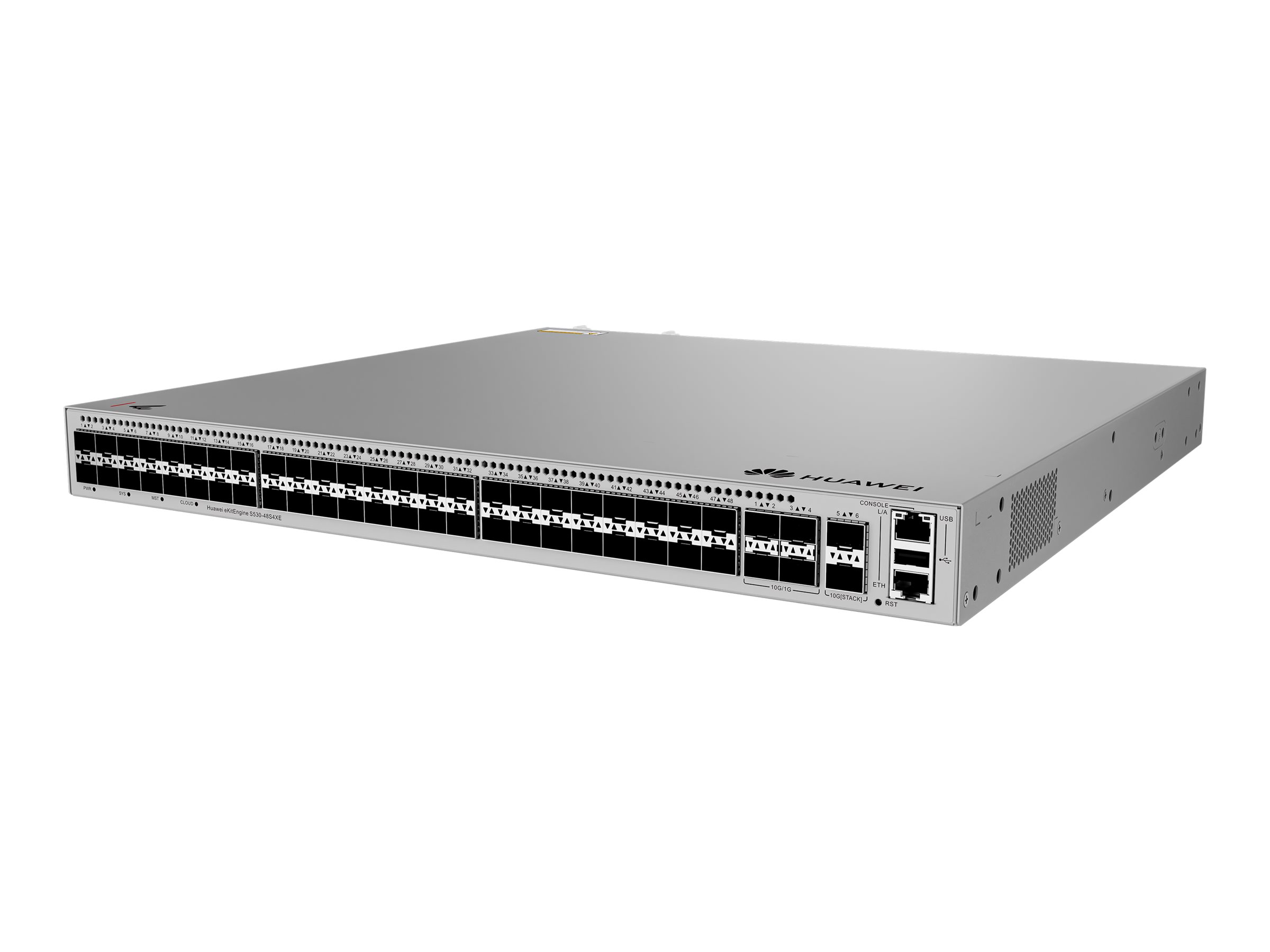 Huawei eKitEngine S530S Series S530-48S4XE - Switch - L3 - managed - 48 x Gigabit SFP + 4 x 1 Gigabit / 10 Gigabit SFP+ + 2 x 10 Gigabit (Uplink / Stacking)