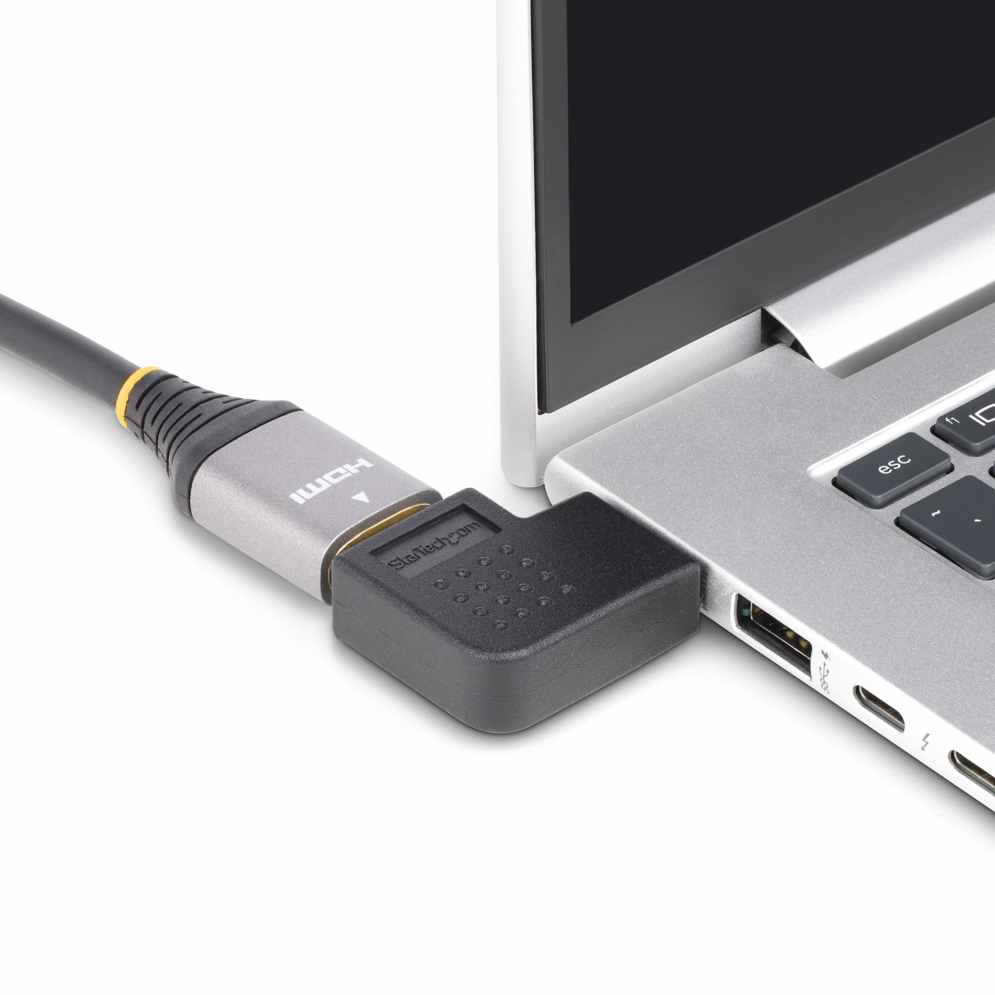 StarTech.com Right Angle HDMI 2.0 Adapter, 90-Degree HDMI Port Saver, M/F