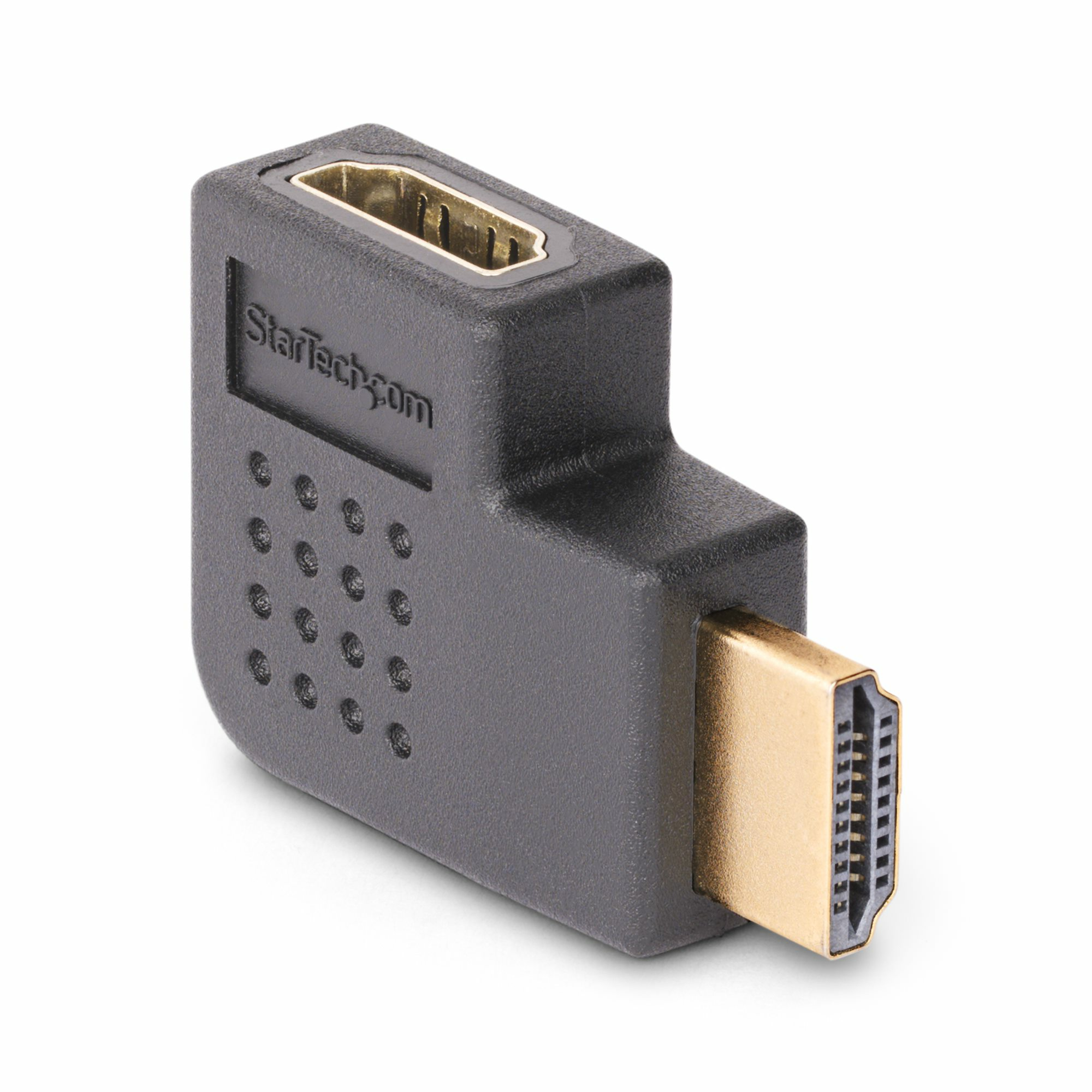 StarTech.com Right Angle HDMI 2.0 Adapter, 90-Degree HDMI Port Saver, M/F