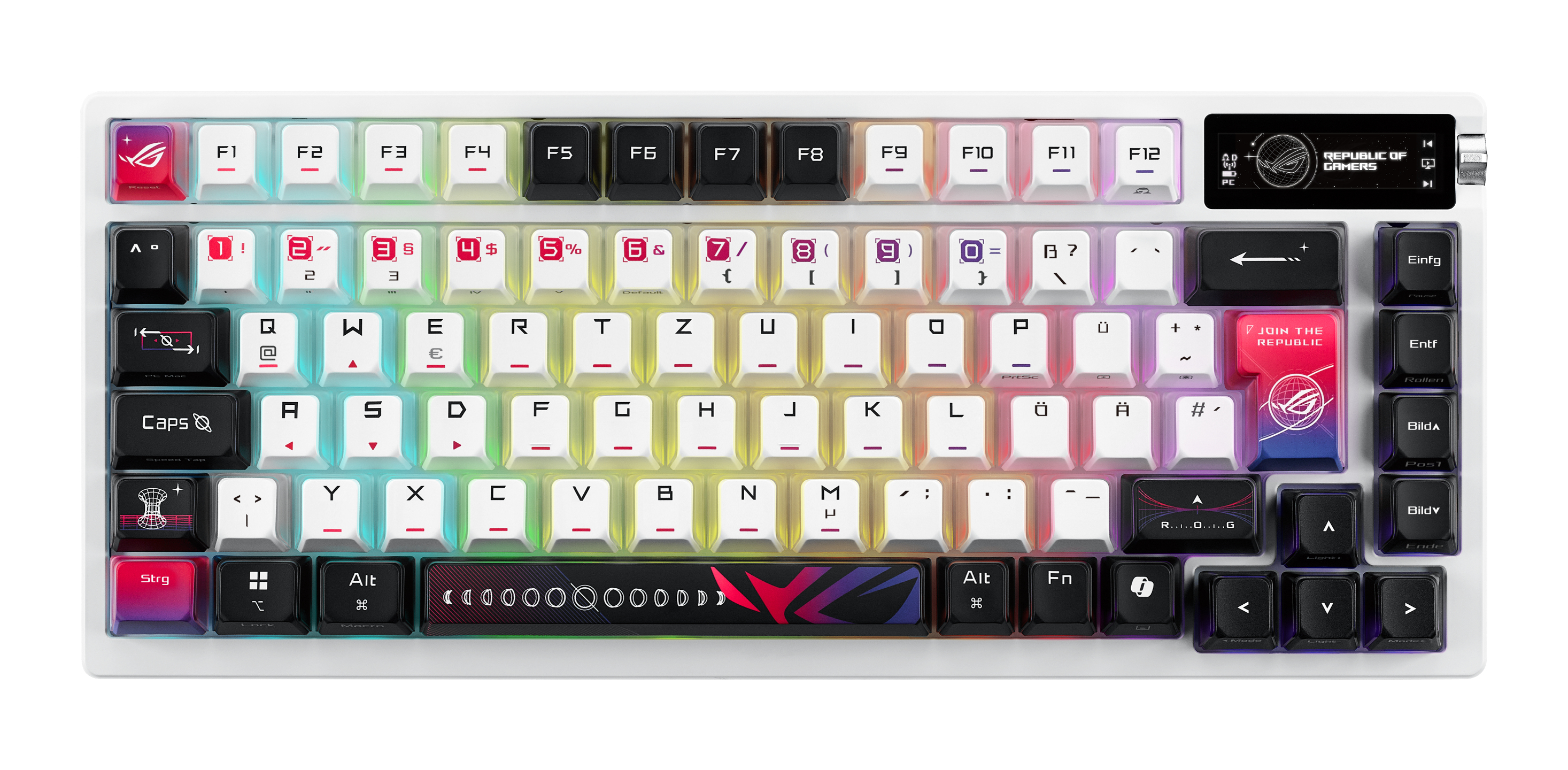 ASUS ROG Azoth X tastiera Gaming USB + RF Wireless + Bluetooth QWERTZ Bianco