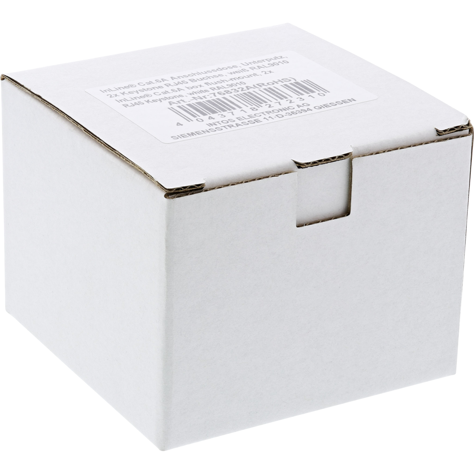 InLine Cat.6A box flush-mounted 2x RJ45 white RAL9010