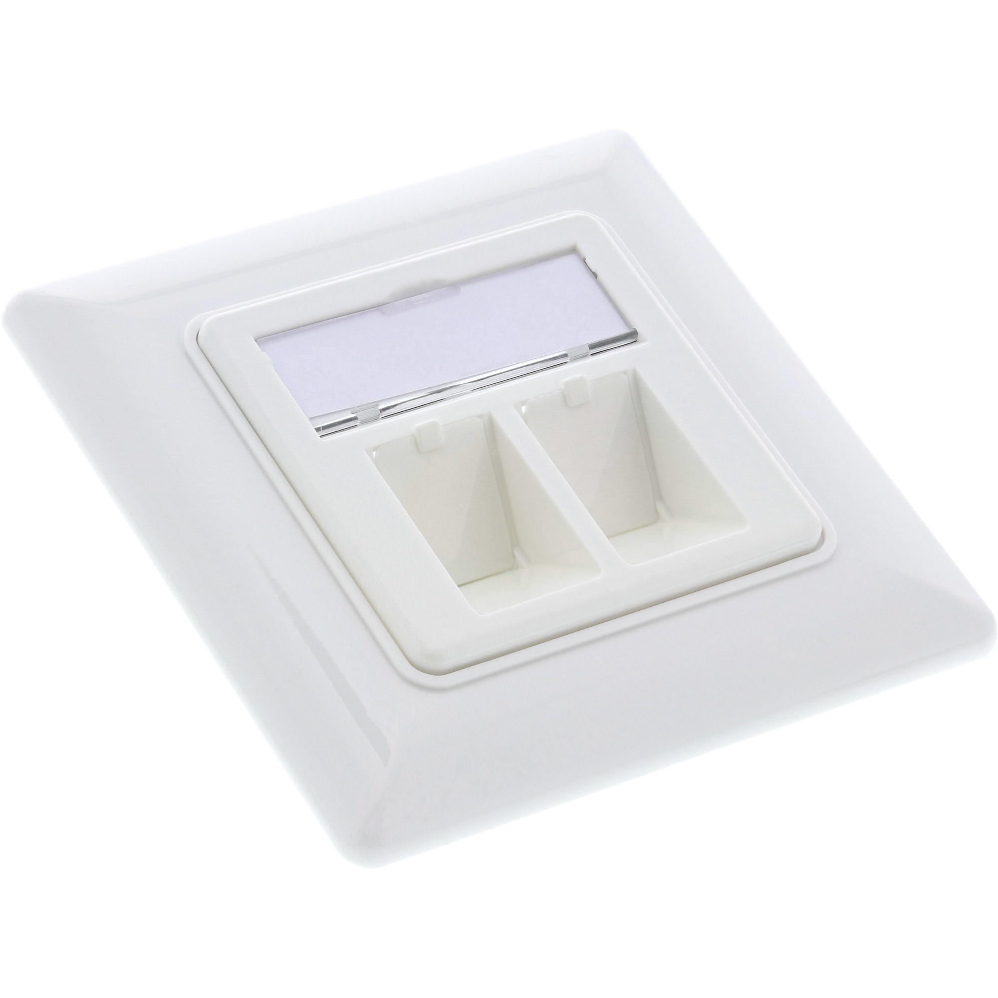 InLine Cat.6A box flush-mounted 2x RJ45 white RAL9010