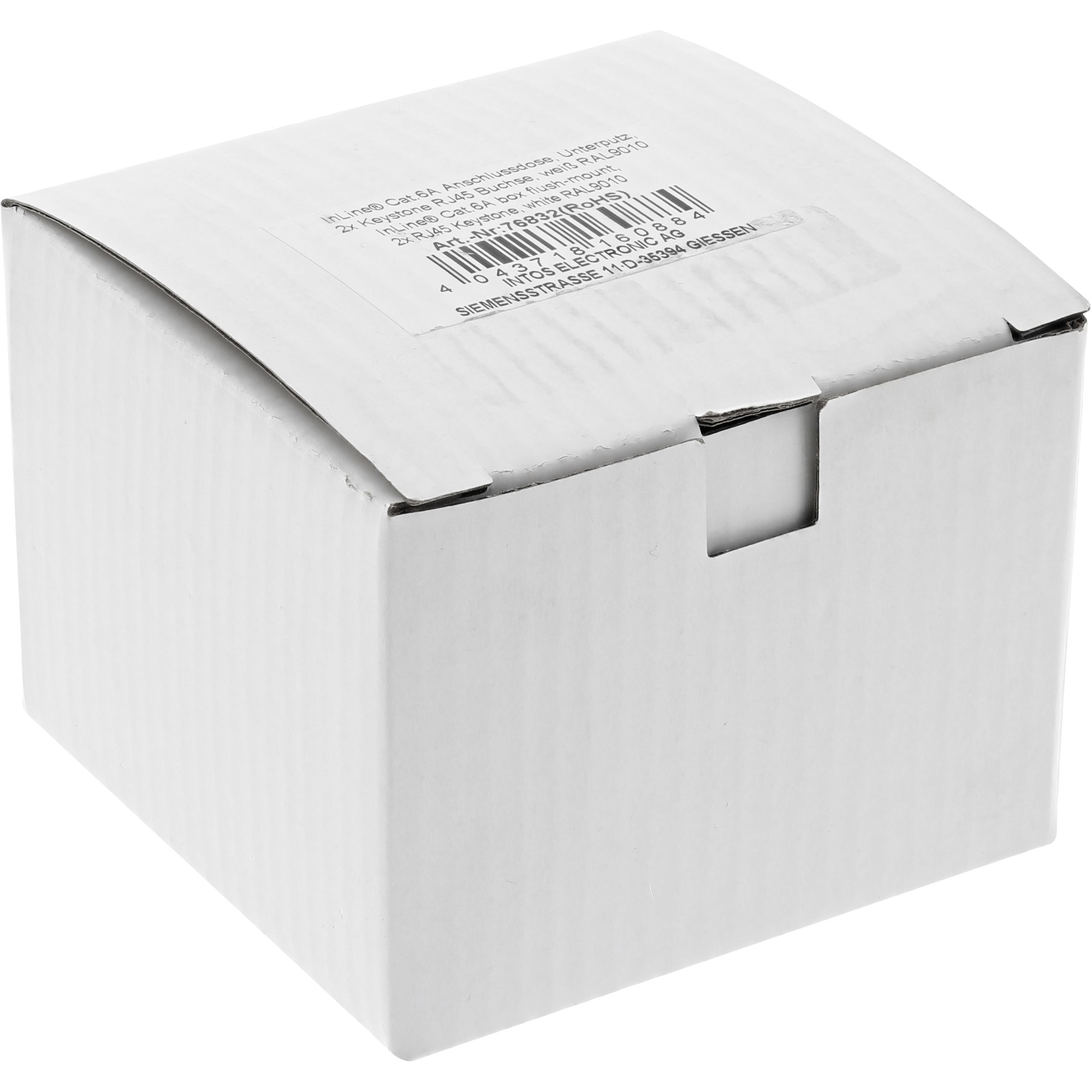 InLine Cat.6A box flush-mounted 2x RJ45 white RAL9010