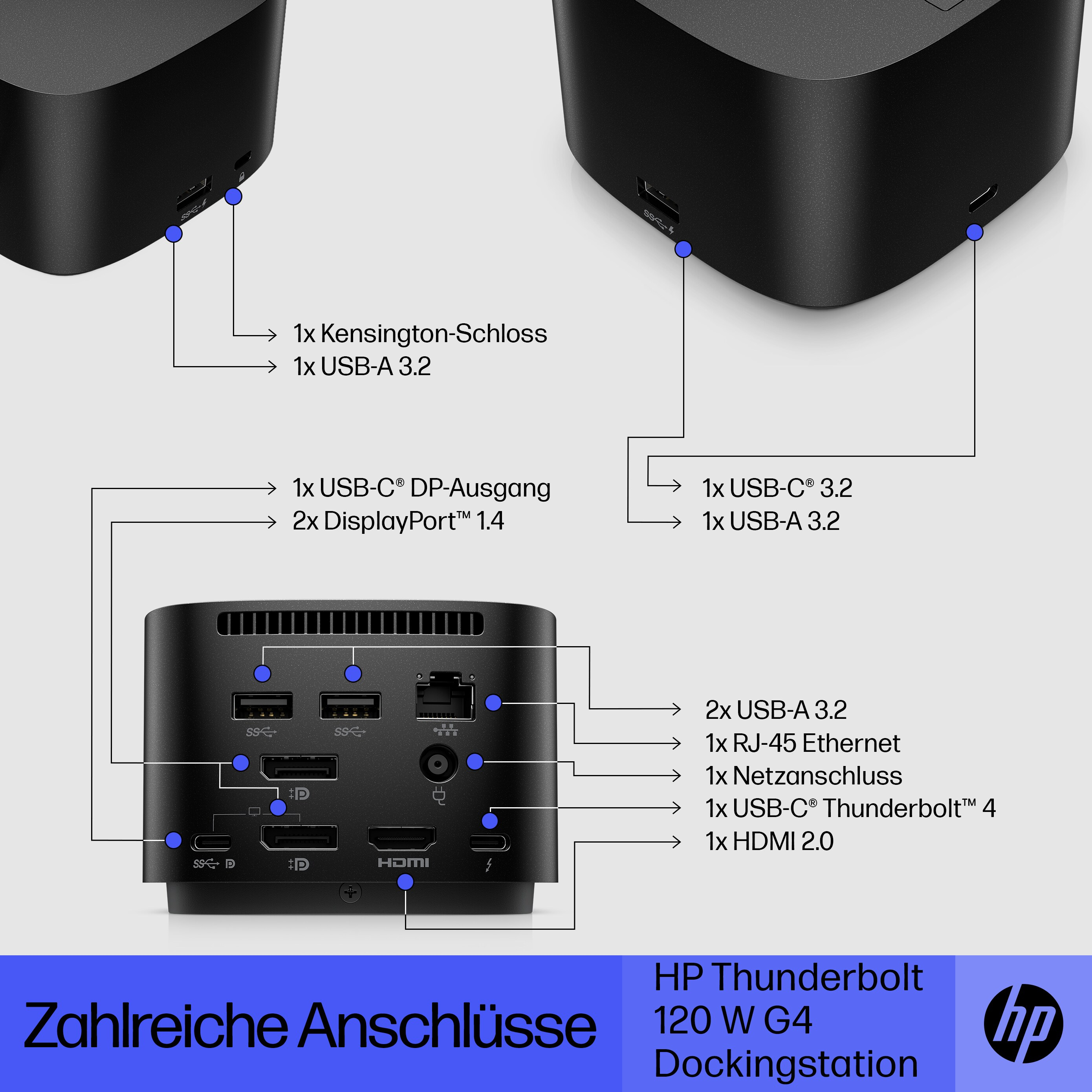 Station d'accueil HP Thunderbolt 120 W G4 - HP Store Suisse