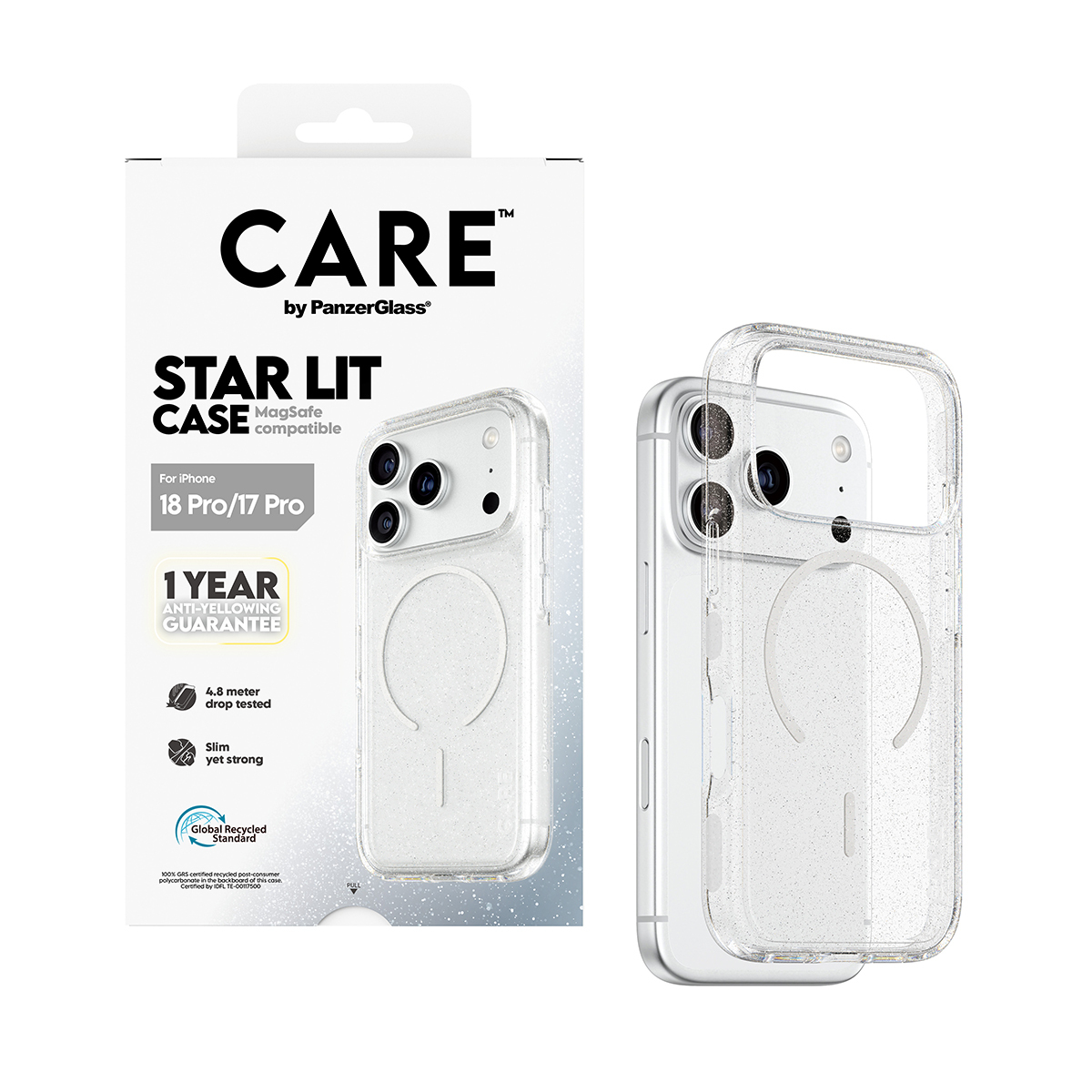 PanzerGlass CARE by � Star Lit Case w. MagSafe iPhone 2026 Pro | 17 Pro coque de protection pour t�l�phones portables Housse Transparent
